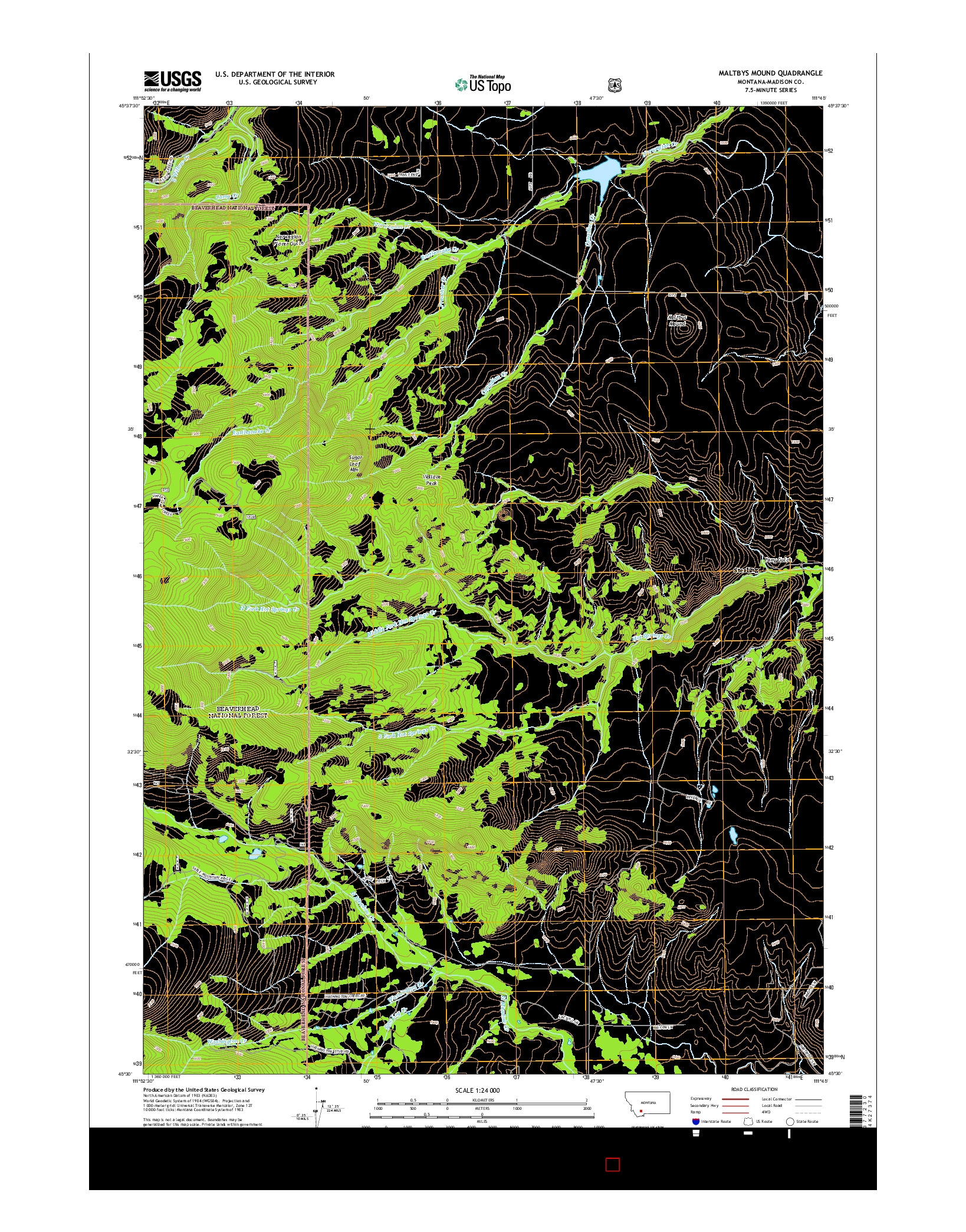 USGS US TOPO 7.5-MINUTE MAP FOR MALTBYS MOUND, MT 2014