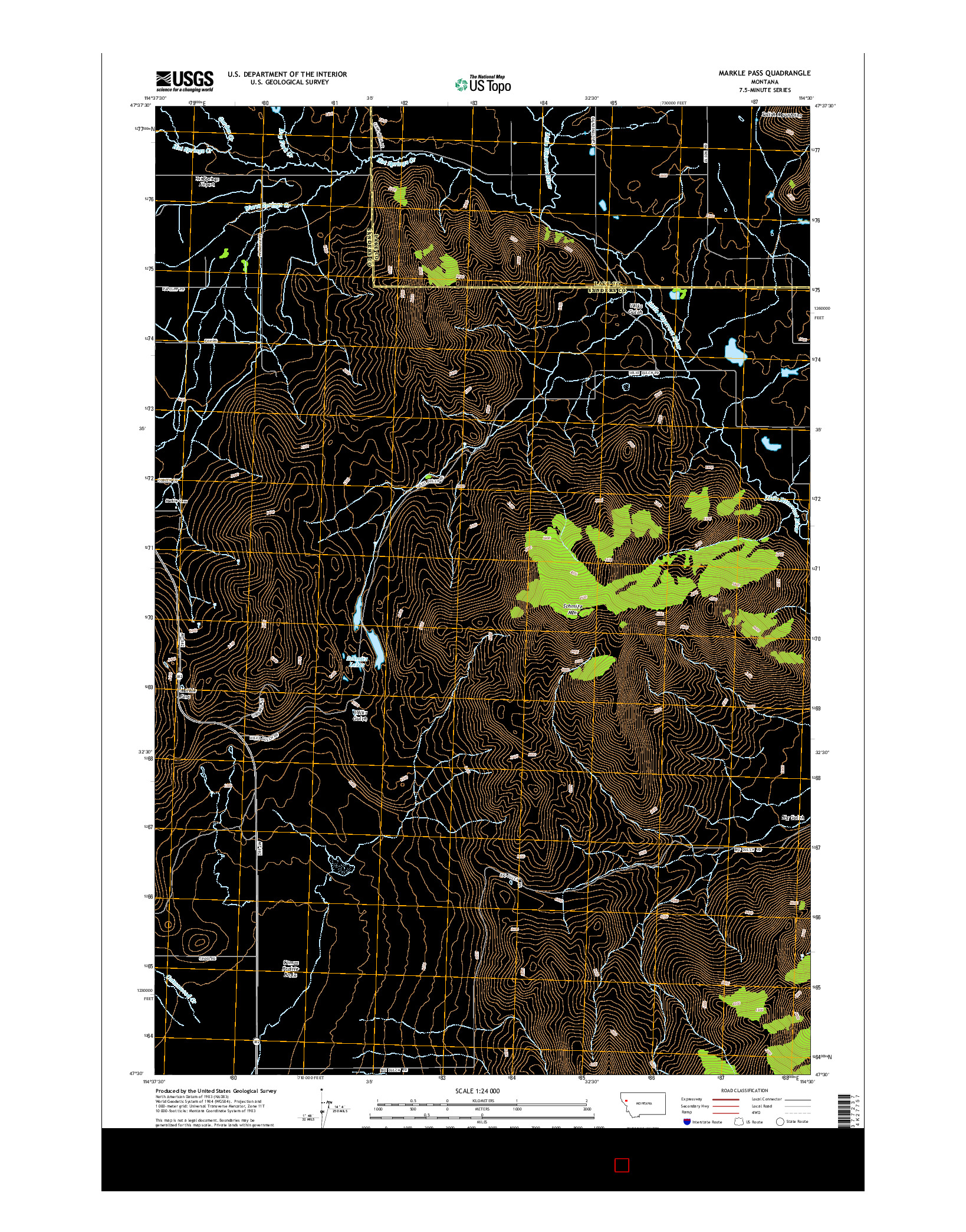 USGS US TOPO 7.5-MINUTE MAP FOR MARKLE PASS, MT 2014