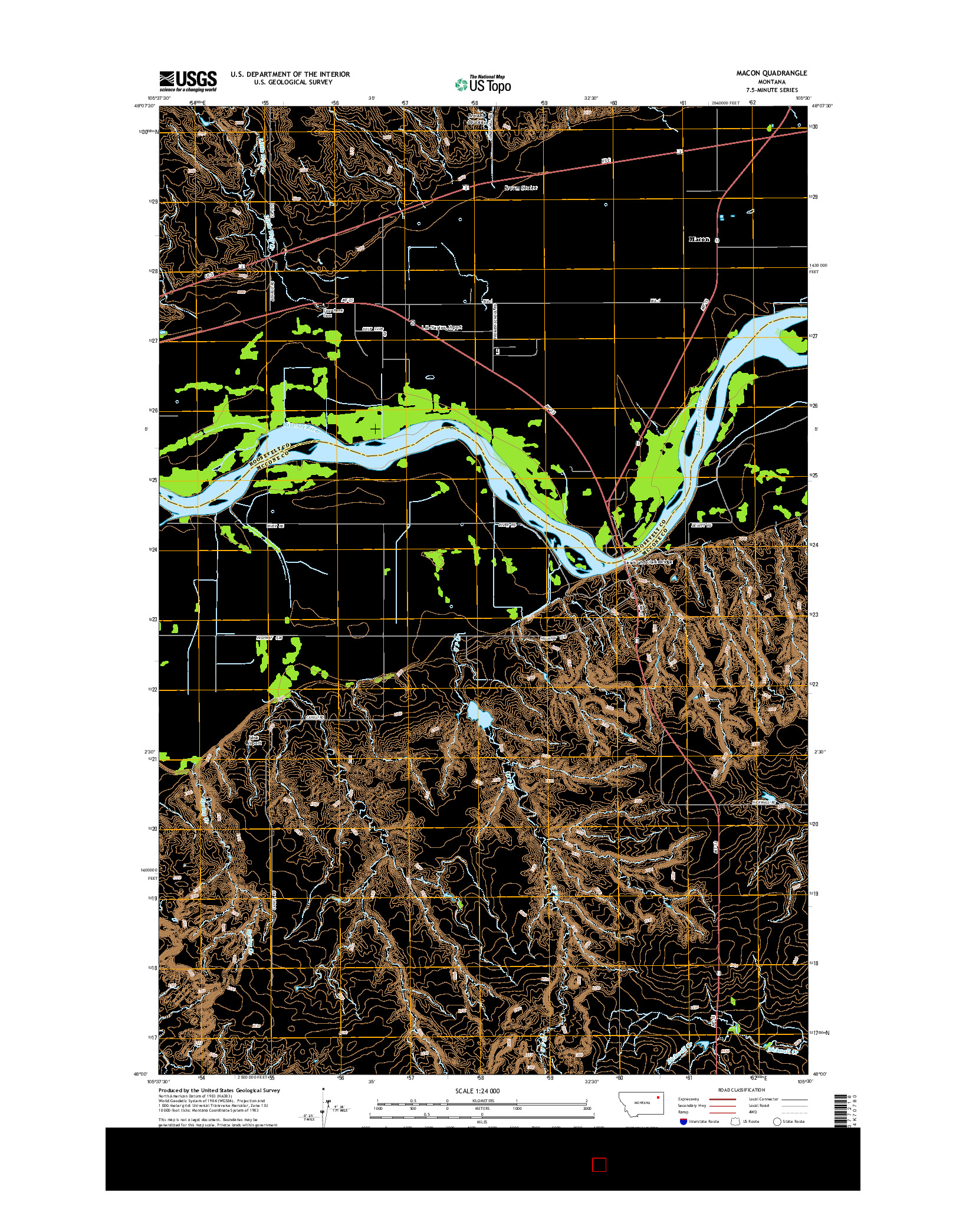 USGS US TOPO 7.5-MINUTE MAP FOR MACON, MT 2014