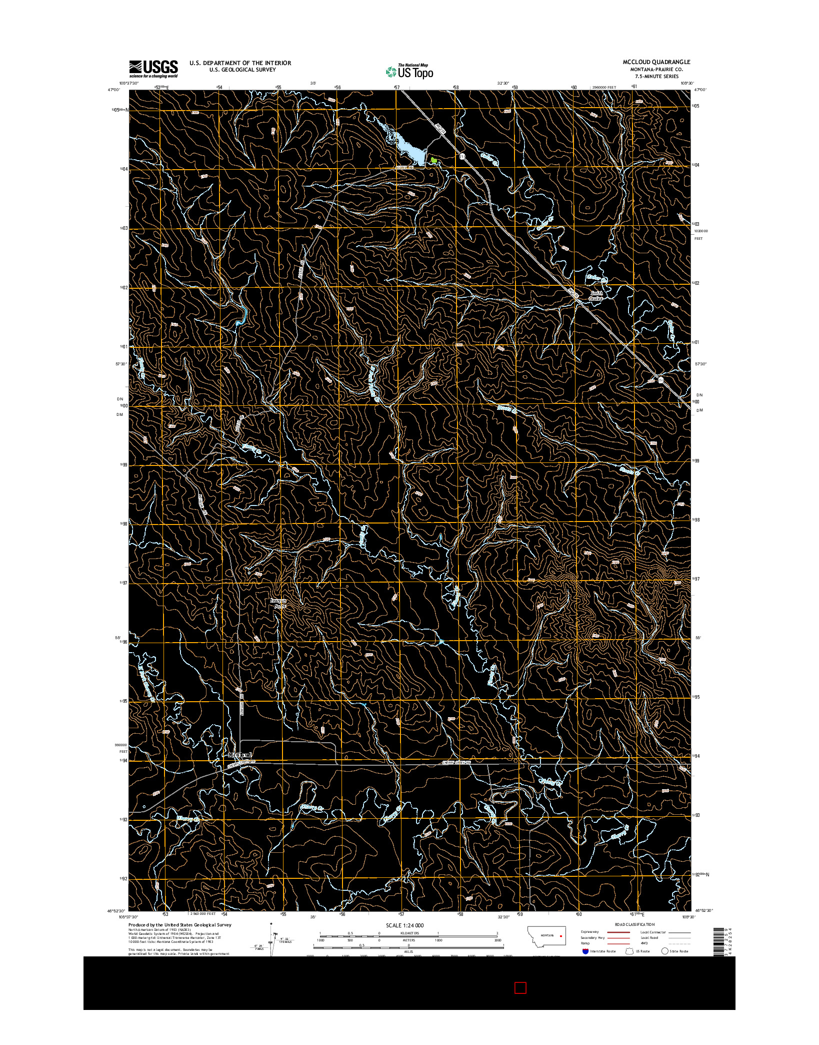 USGS US TOPO 7.5-MINUTE MAP FOR MCCLOUD, MT 2014