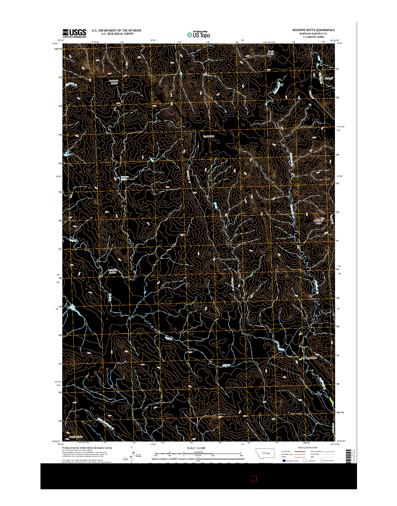 USGS US TOPO 7.5-MINUTE MAP FOR MCGINNIS BUTTE, MT 2014