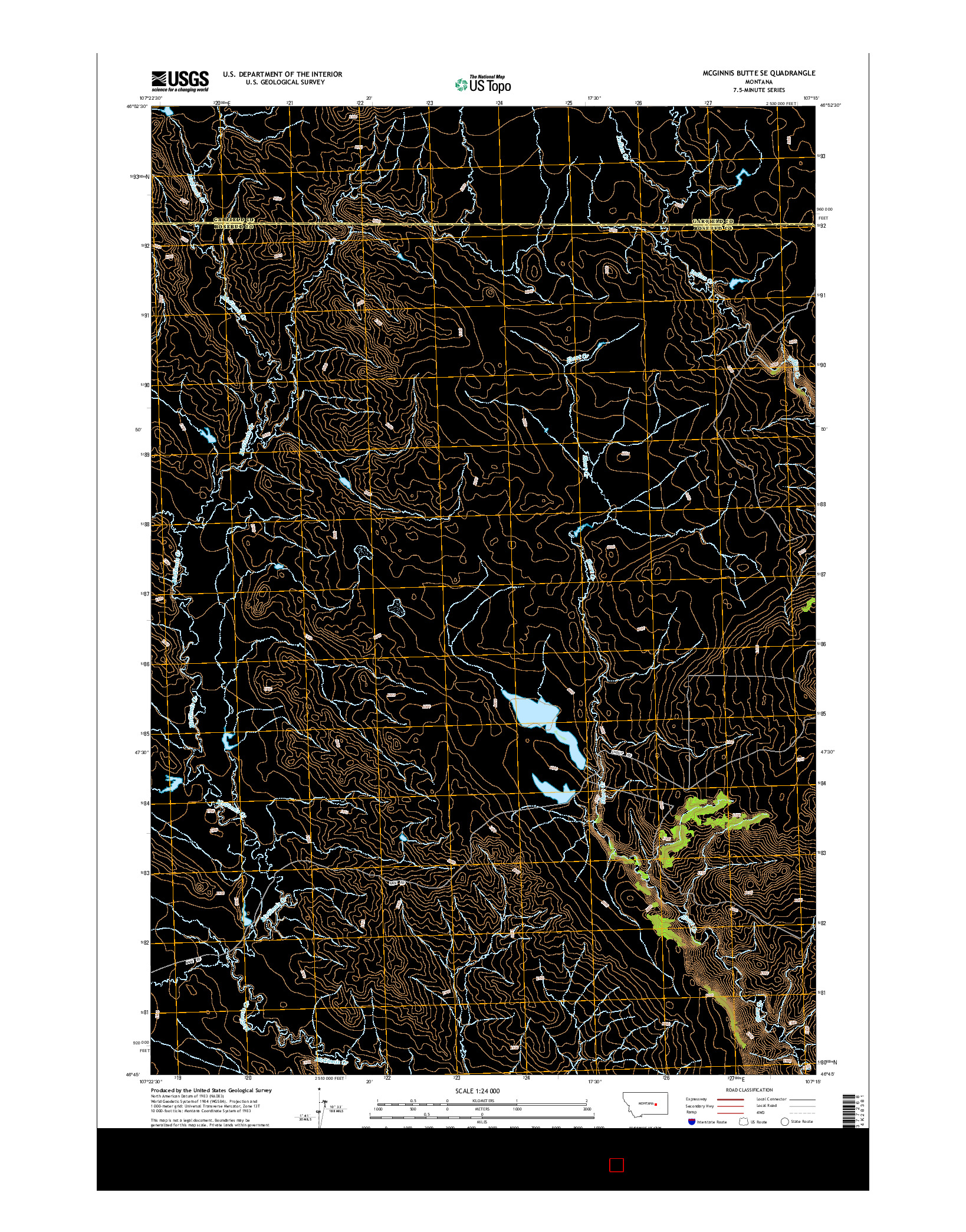 USGS US TOPO 7.5-MINUTE MAP FOR MCGINNIS BUTTE SE, MT 2014