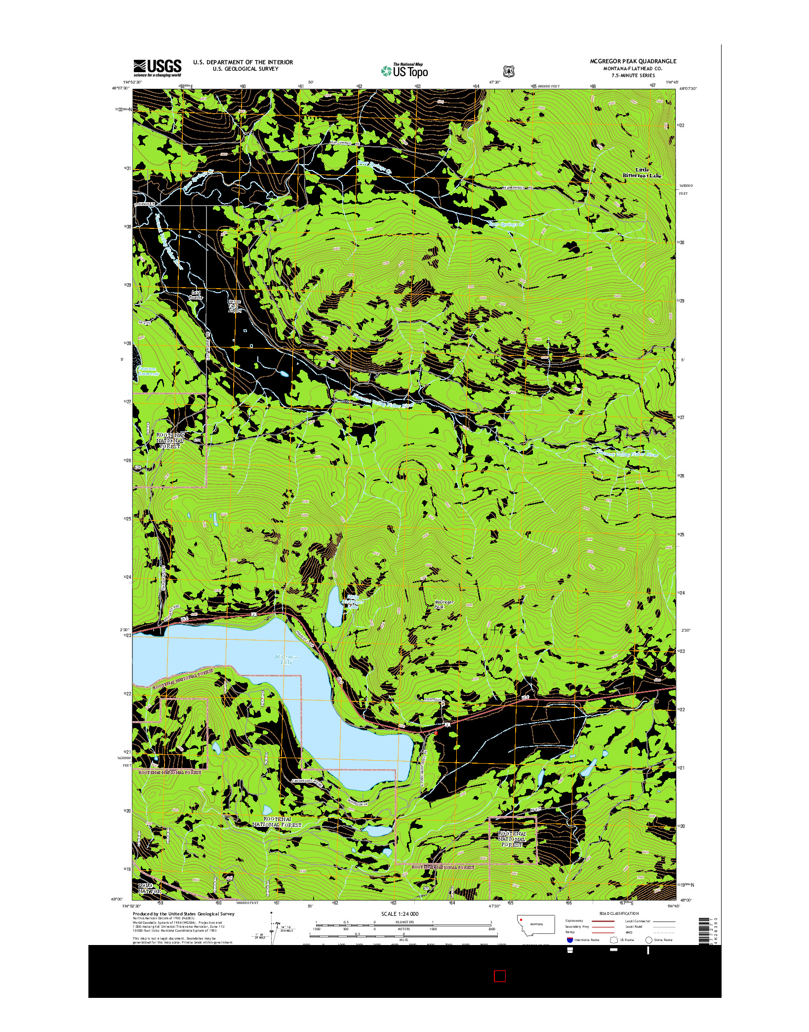 USGS US TOPO 7.5-MINUTE MAP FOR MCGREGOR PEAK, MT 2014