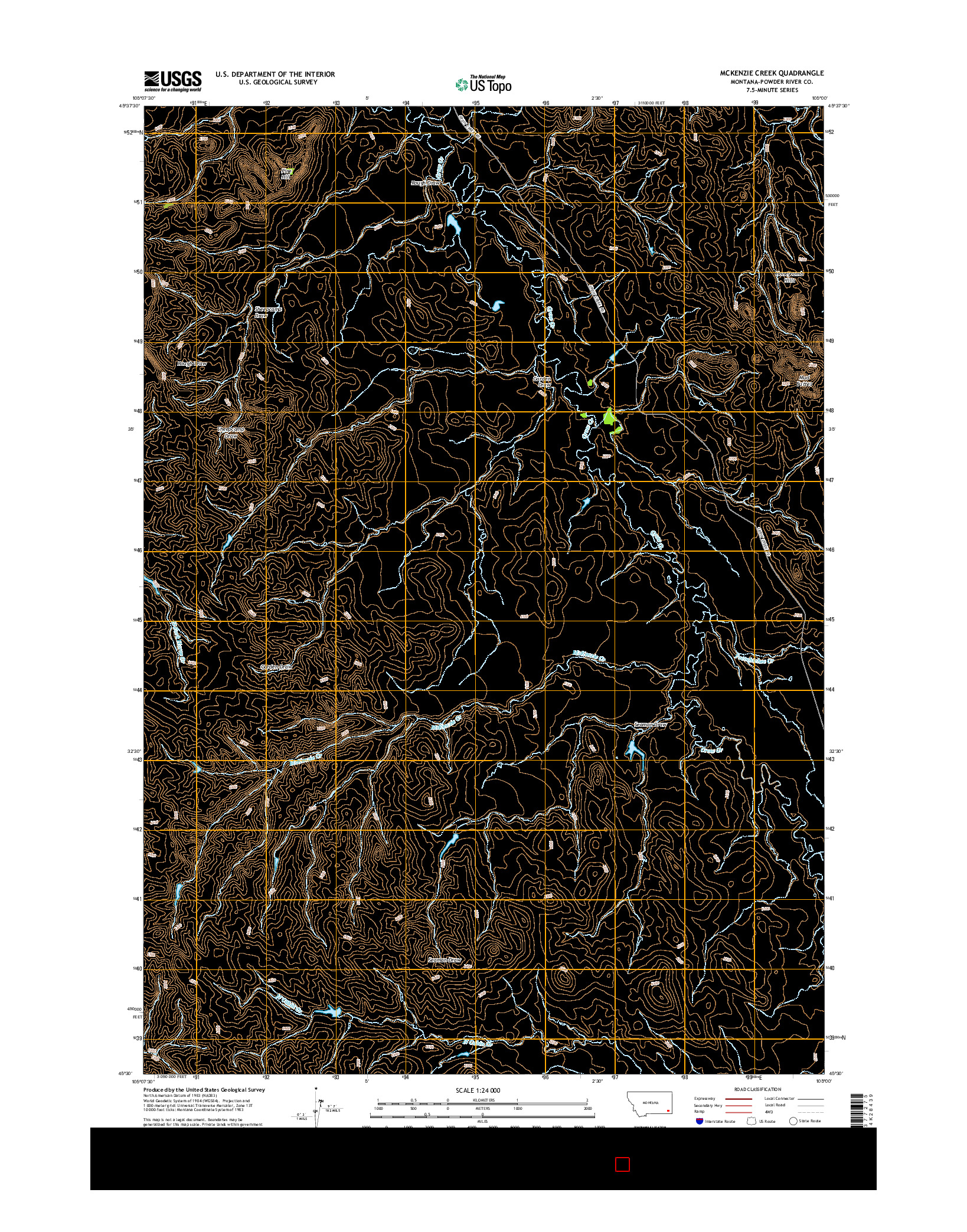 USGS US TOPO 7.5-MINUTE MAP FOR MCKENZIE CREEK, MT 2014