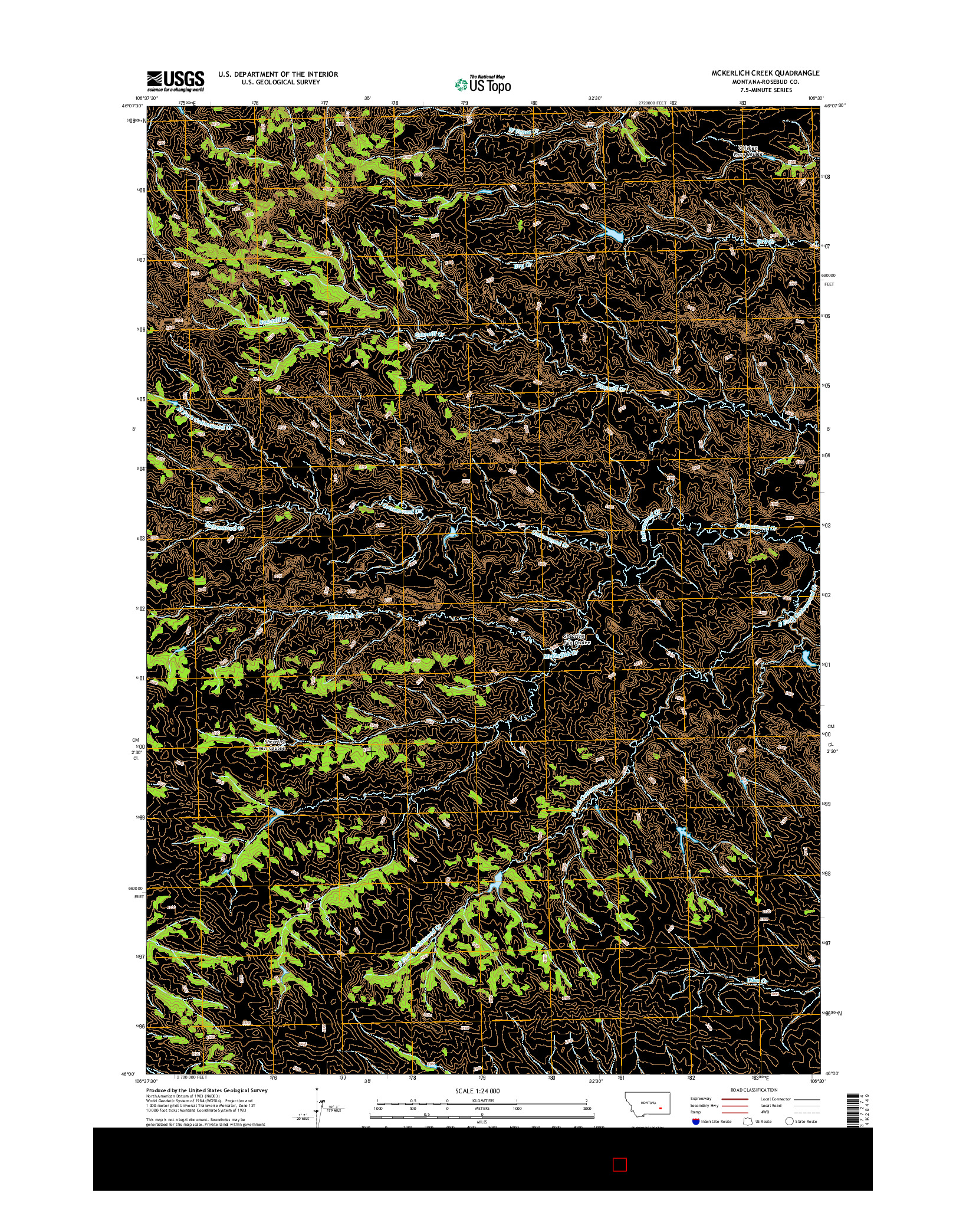 USGS US TOPO 7.5-MINUTE MAP FOR MCKERLICH CREEK, MT 2014