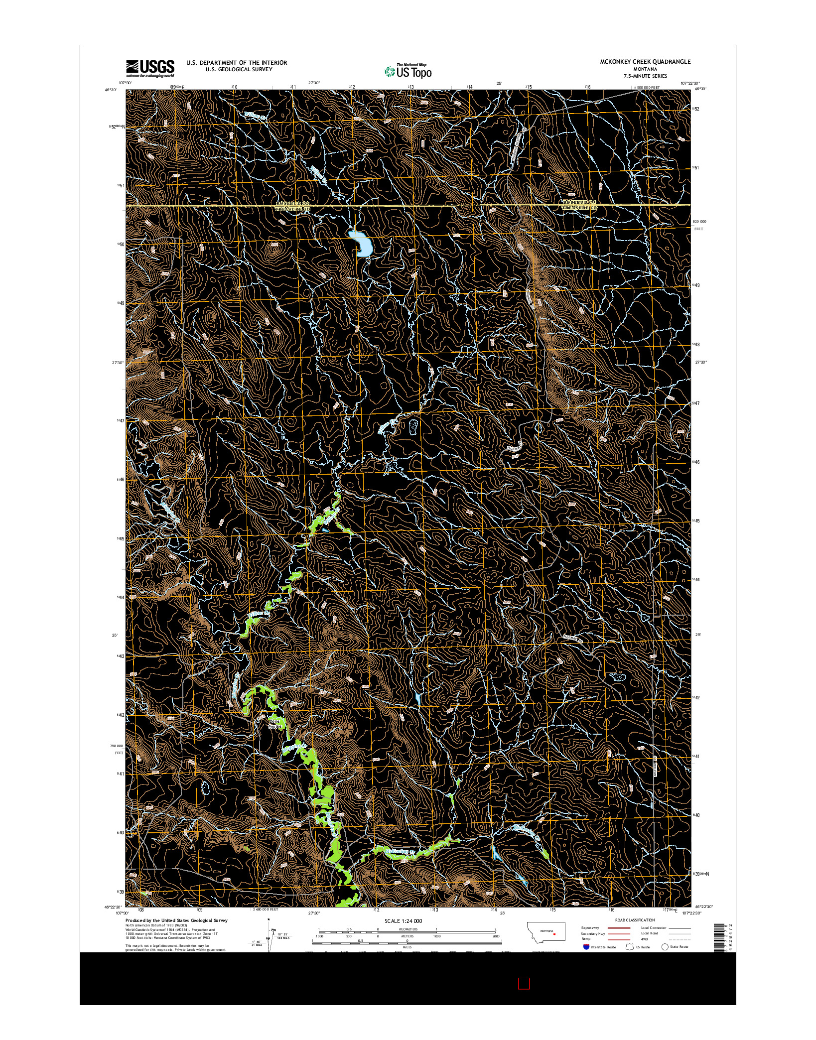 USGS US TOPO 7.5-MINUTE MAP FOR MCKONKEY CREEK, MT 2014