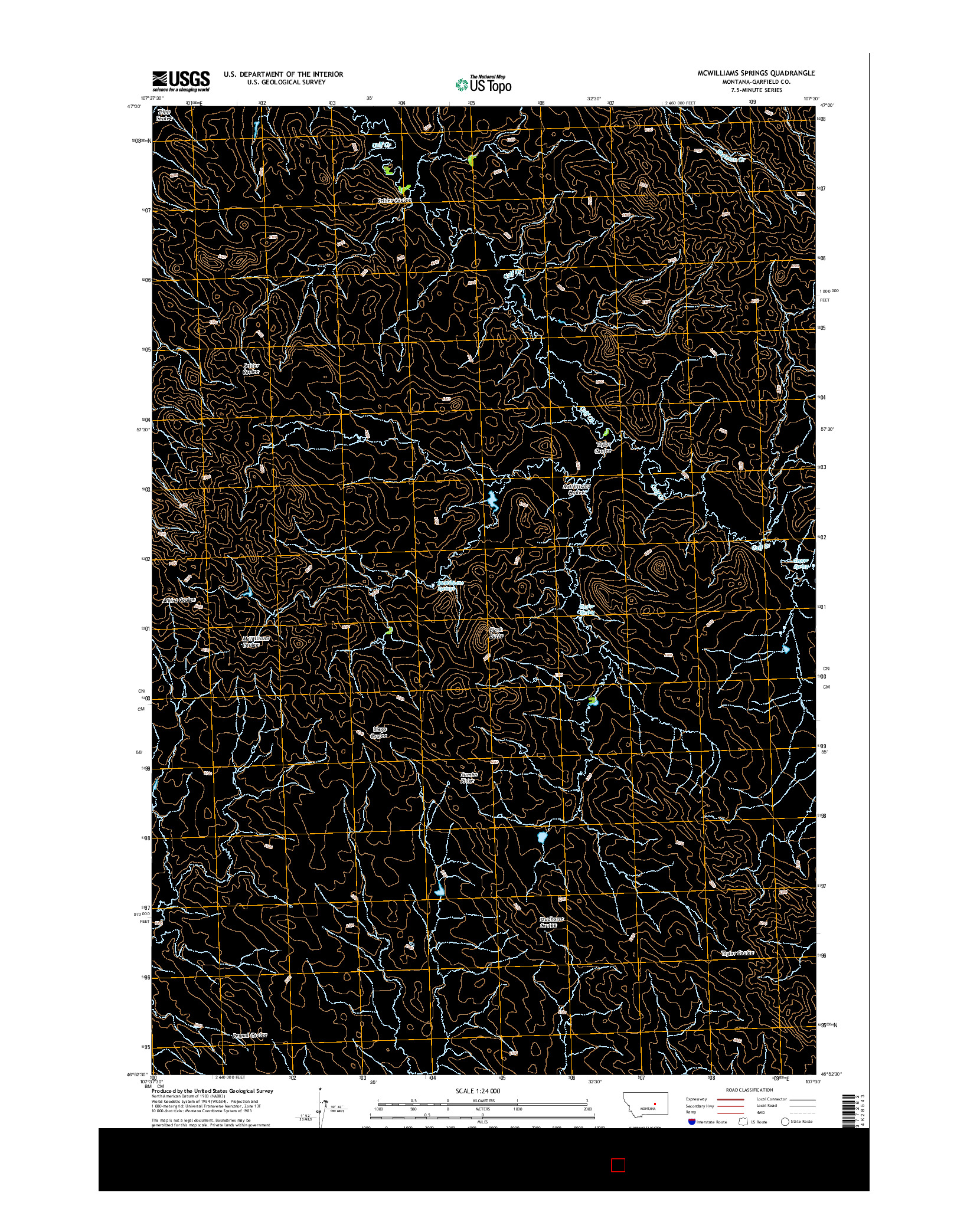 USGS US TOPO 7.5-MINUTE MAP FOR MCWILLIAMS SPRINGS, MT 2014