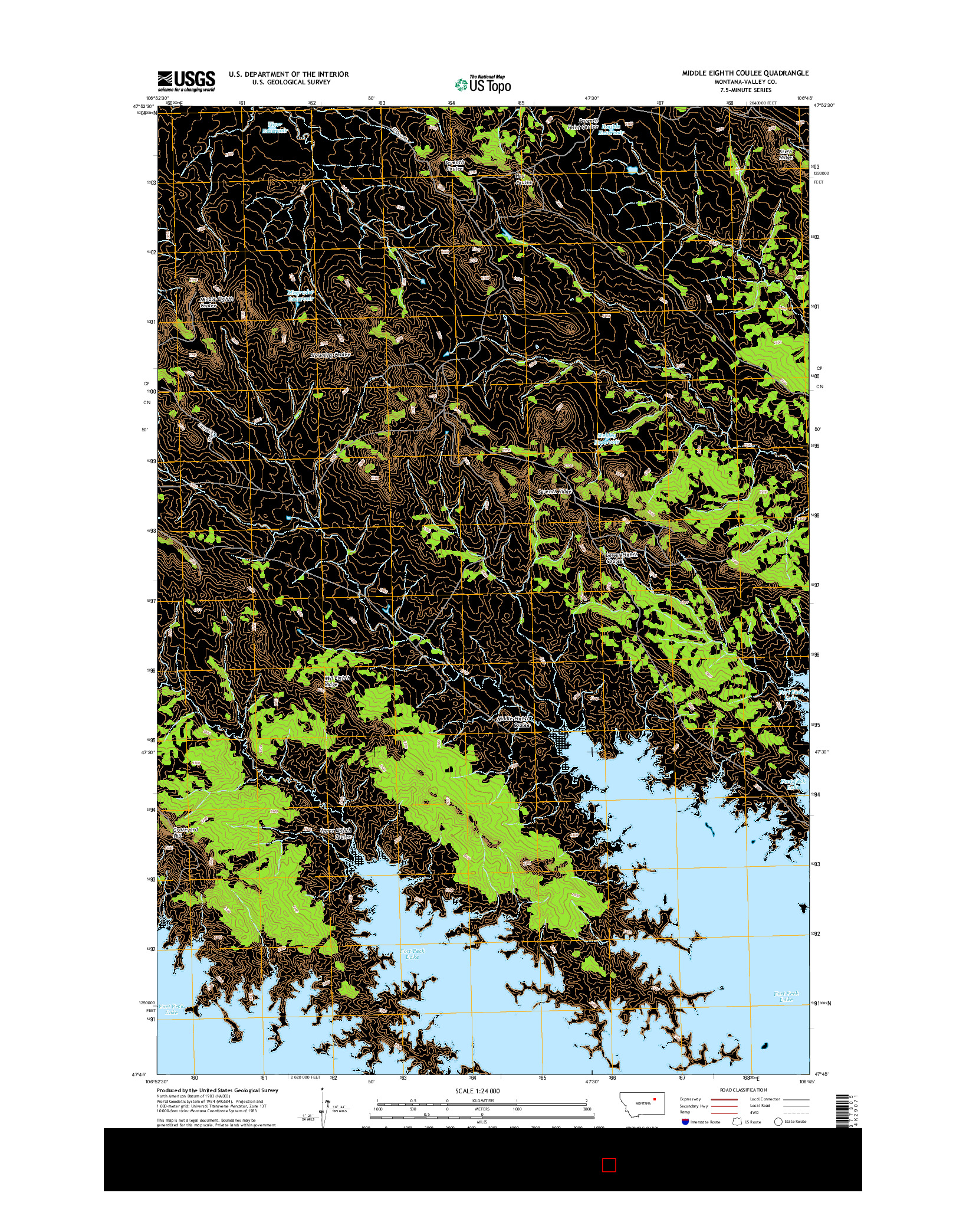 USGS US TOPO 7.5-MINUTE MAP FOR MIDDLE EIGHTH COULEE, MT 2014