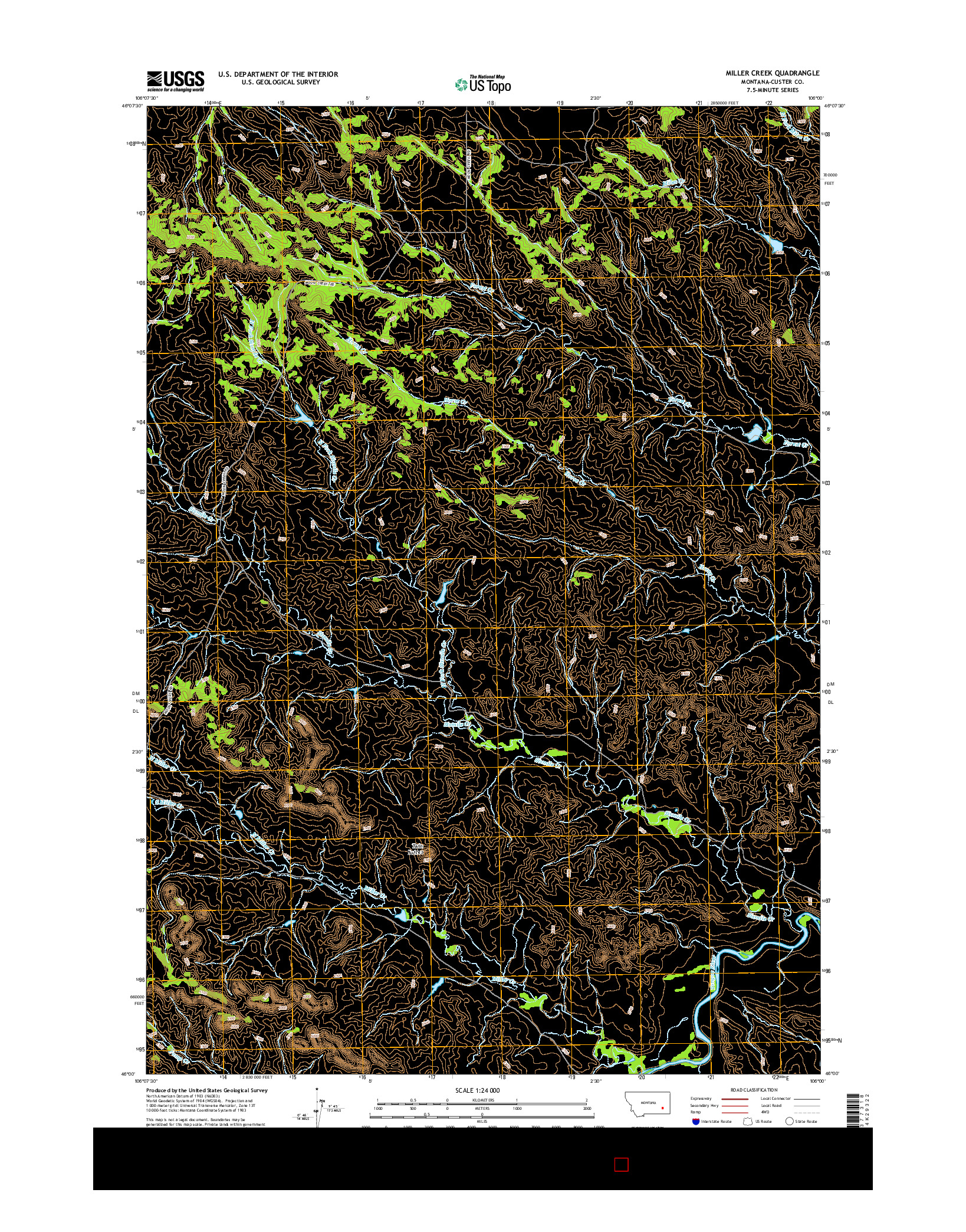 USGS US TOPO 7.5-MINUTE MAP FOR MILLER CREEK, MT 2014