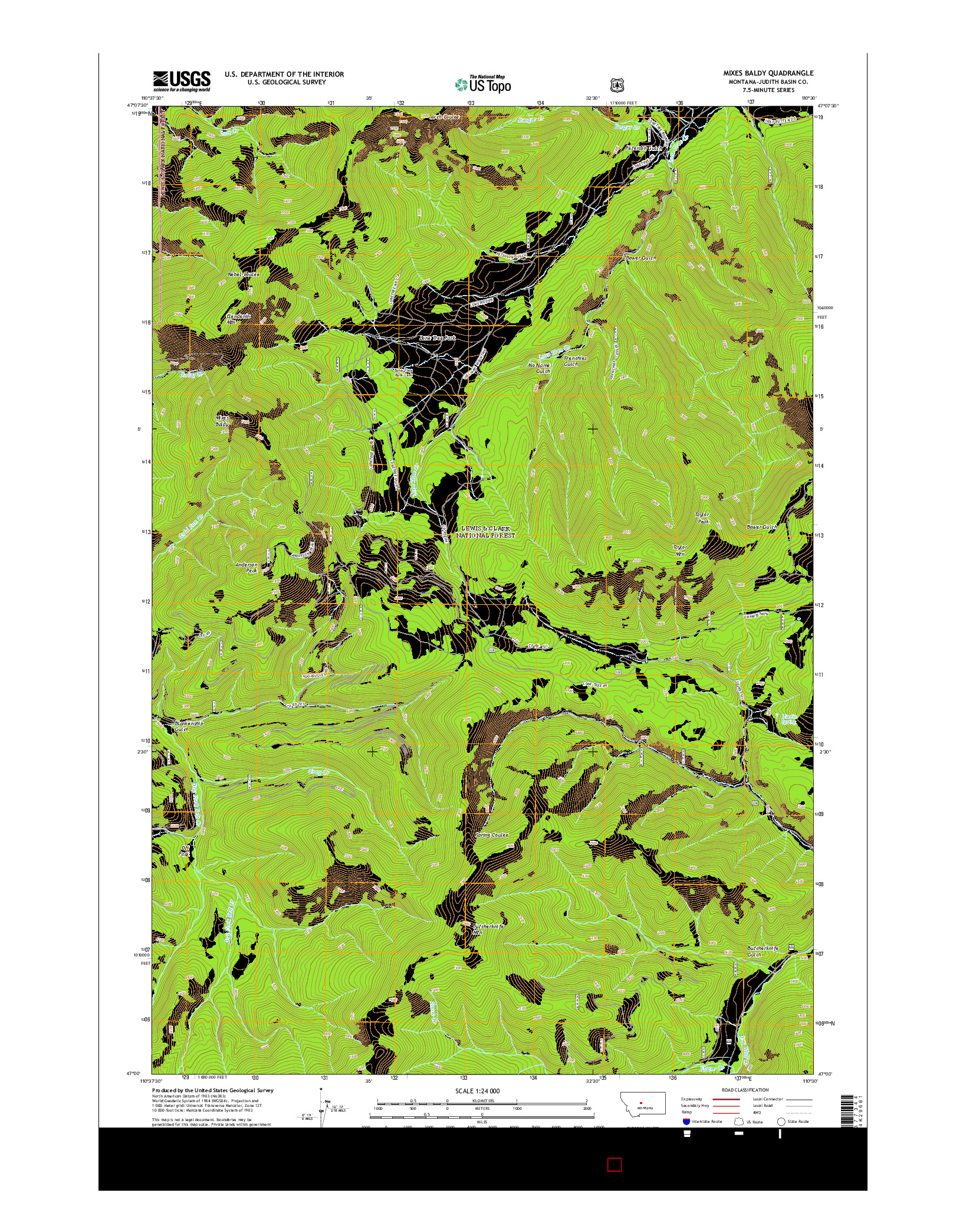 USGS US TOPO 7.5-MINUTE MAP FOR MIXES BALDY, MT 2014