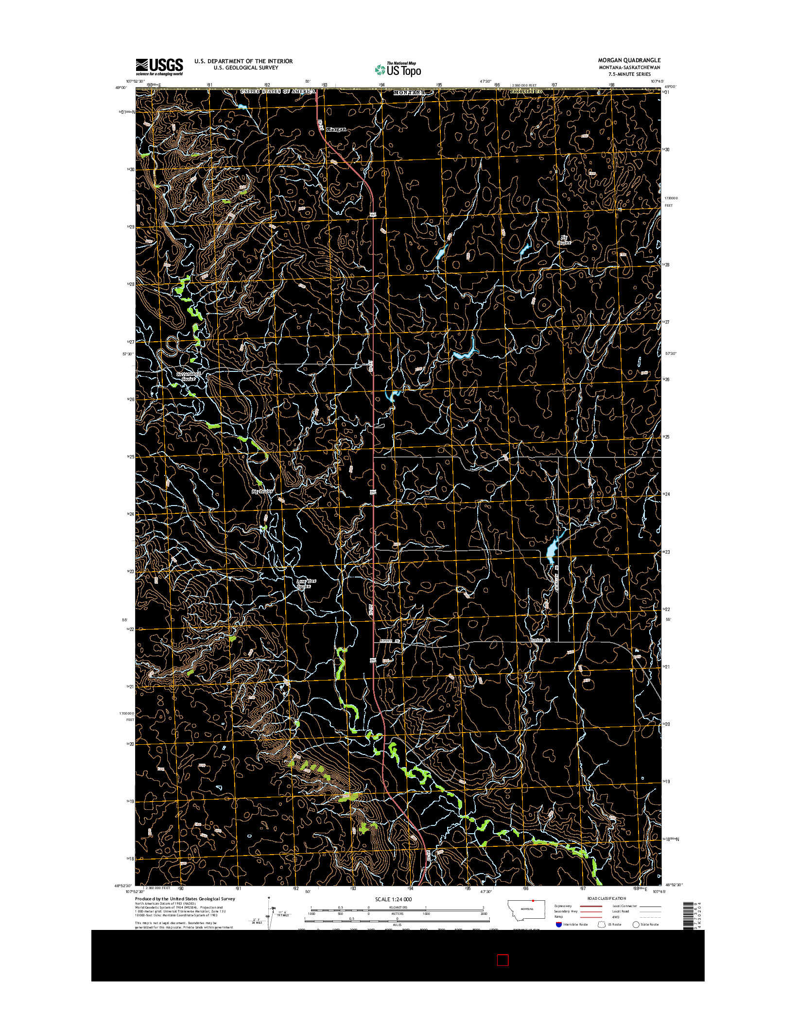 USGS US TOPO 7.5-MINUTE MAP FOR MORGAN, MT-SK 2014