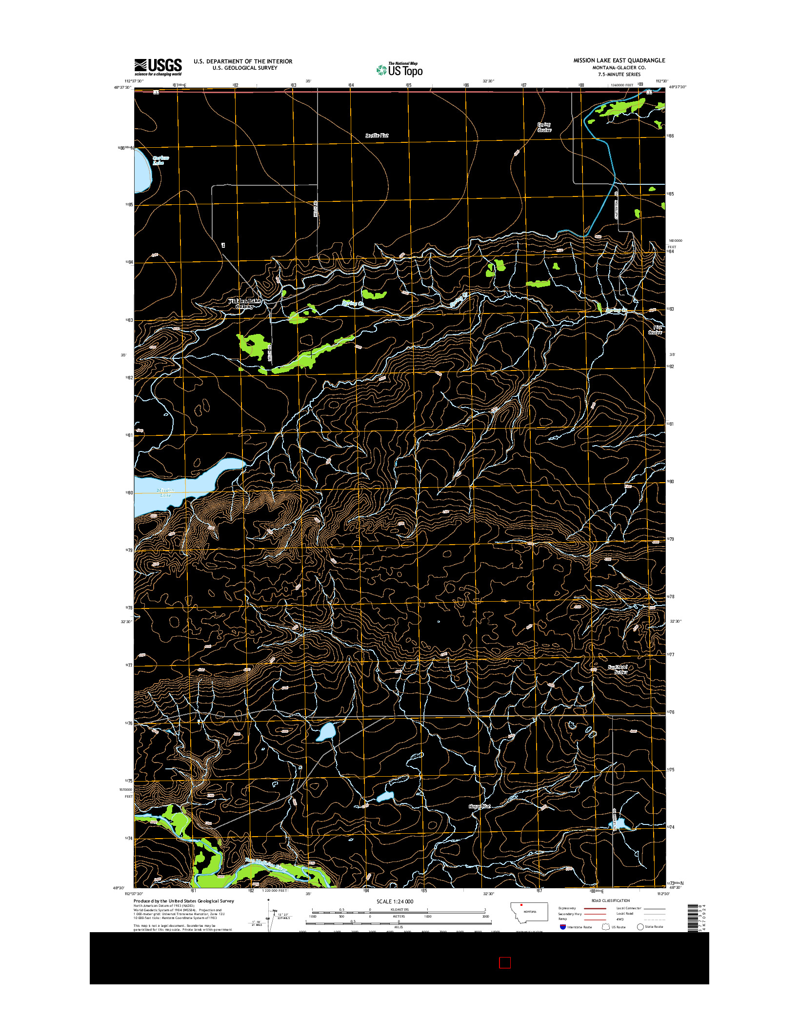 USGS US TOPO 7.5-MINUTE MAP FOR MISSION LAKE EAST, MT 2014