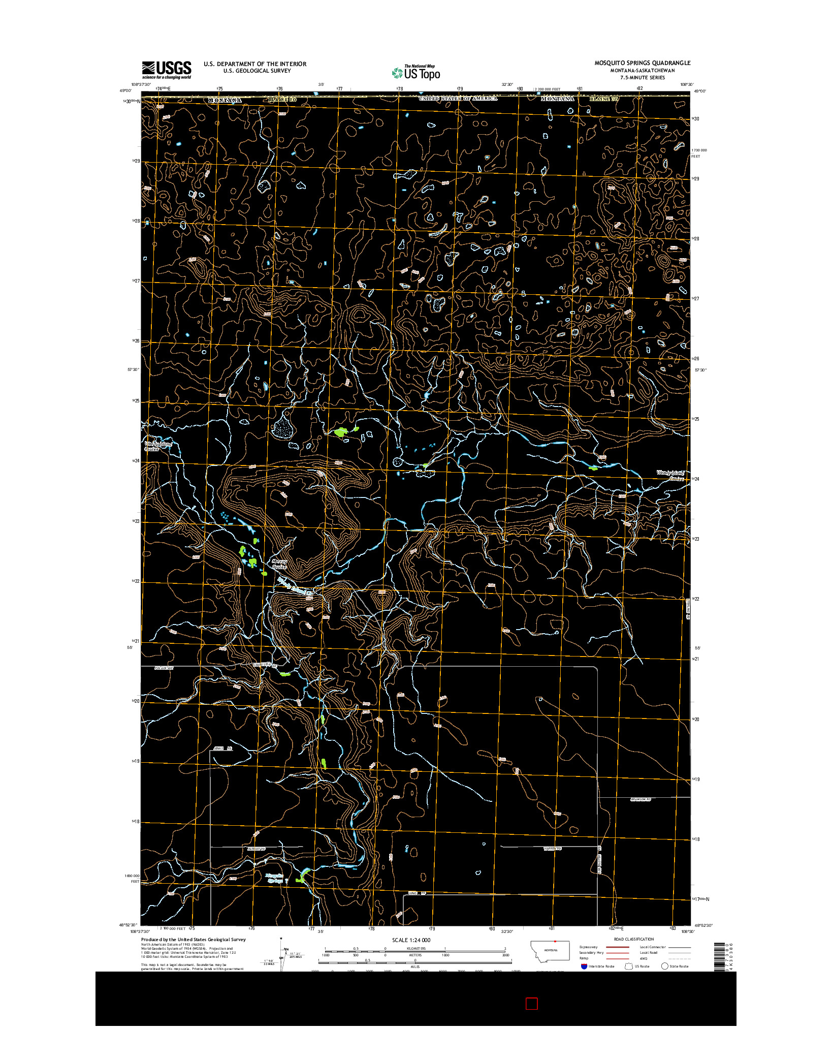 USGS US TOPO 7.5-MINUTE MAP FOR MOSQUITO SPRINGS, MT-SK 2014