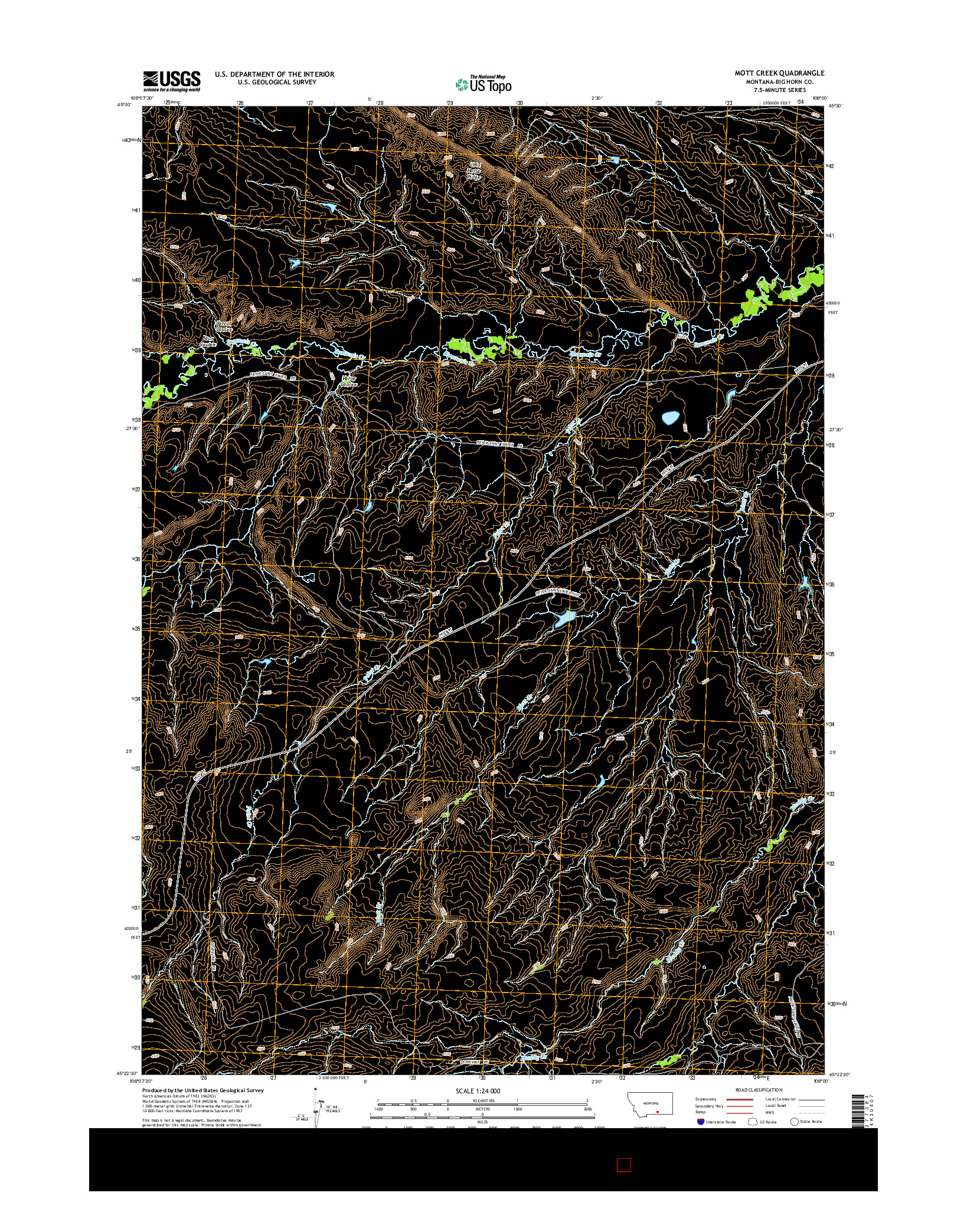 USGS US TOPO 7.5-MINUTE MAP FOR MOTT CREEK, MT 2014