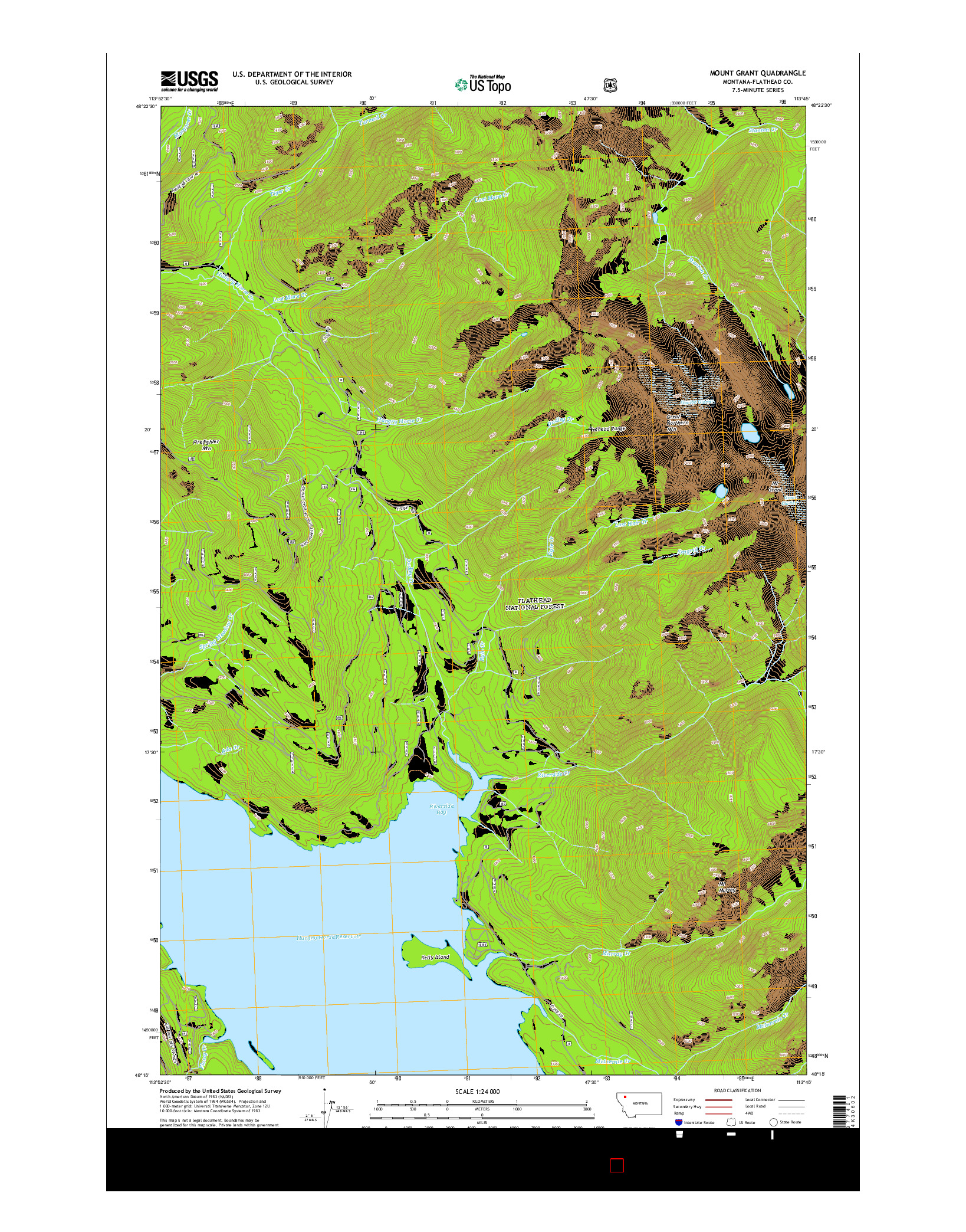 USGS US TOPO 7.5-MINUTE MAP FOR MOUNT GRANT, MT 2014