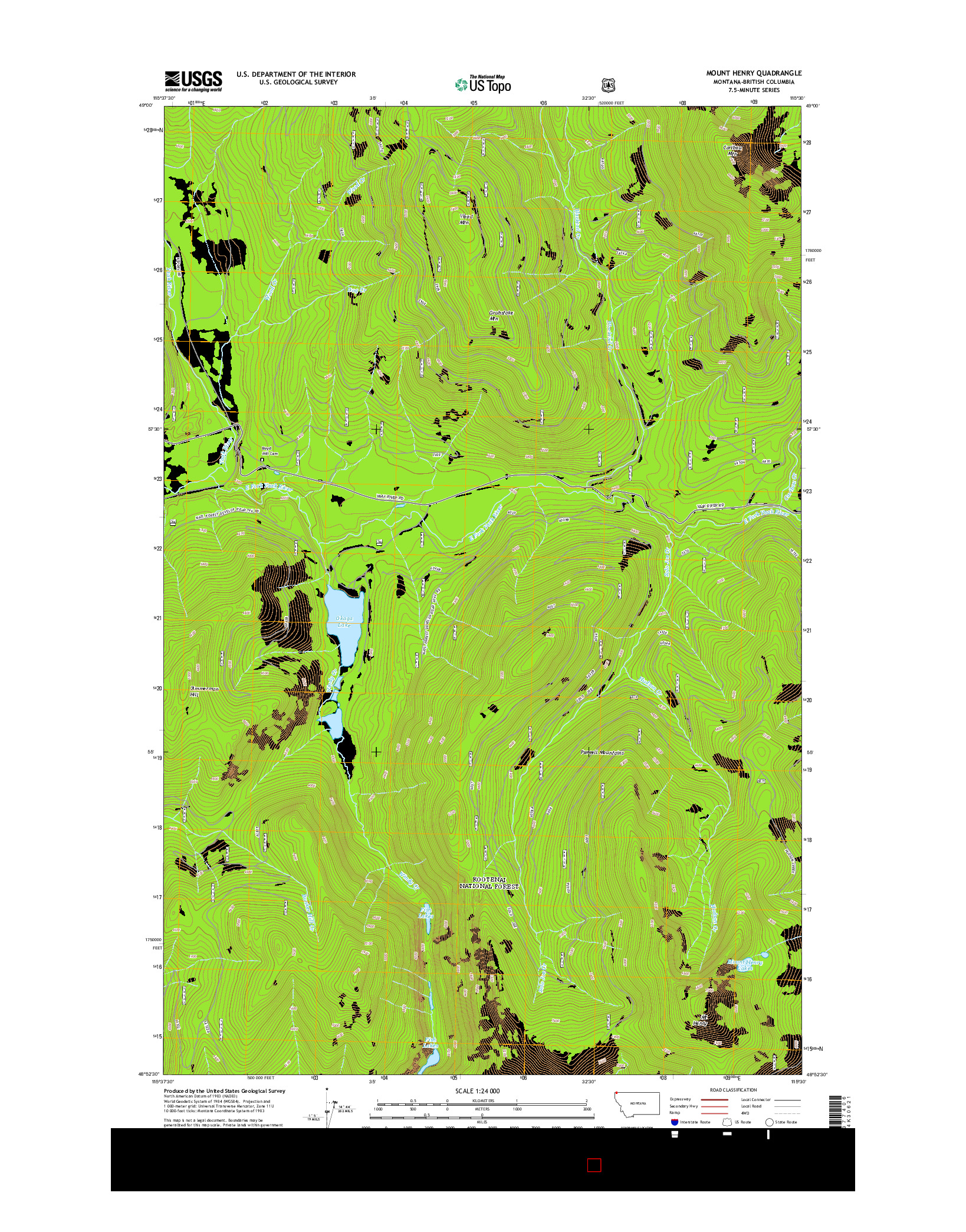 USGS US TOPO 7.5-MINUTE MAP FOR MOUNT HENRY, MT-BC 2014