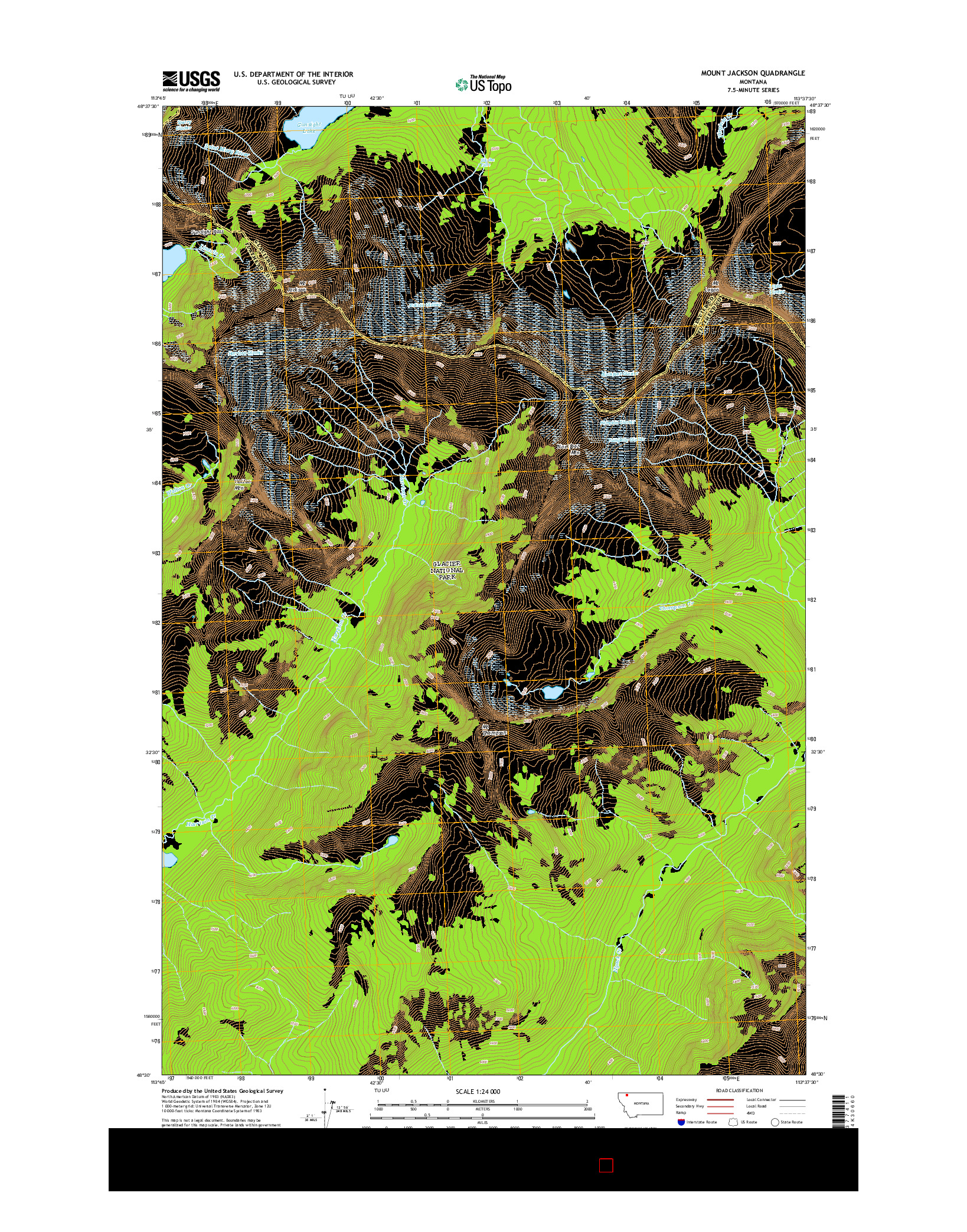 USGS US TOPO 7.5-MINUTE MAP FOR MOUNT JACKSON, MT 2014