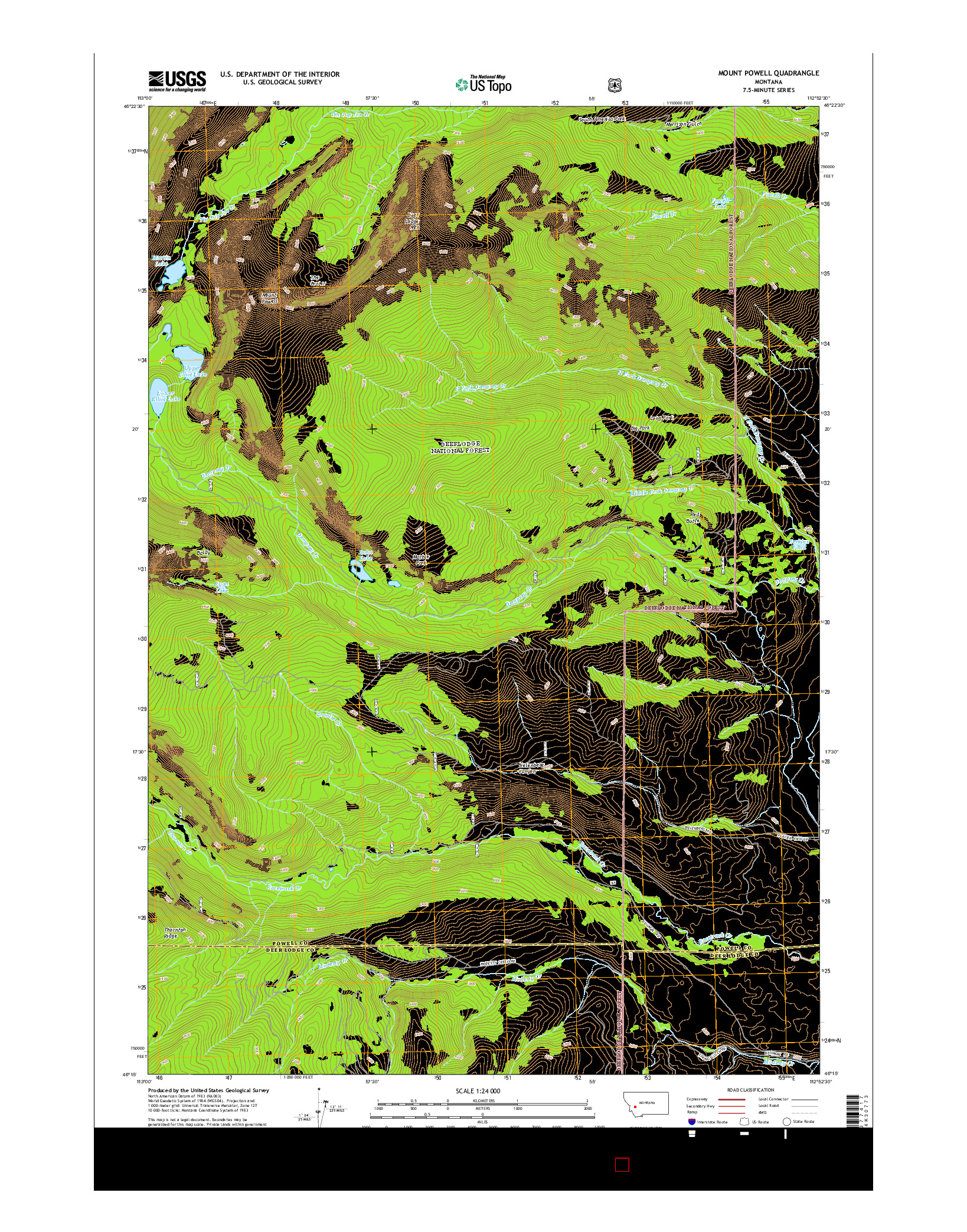 USGS US TOPO 7.5-MINUTE MAP FOR MOUNT POWELL, MT 2014