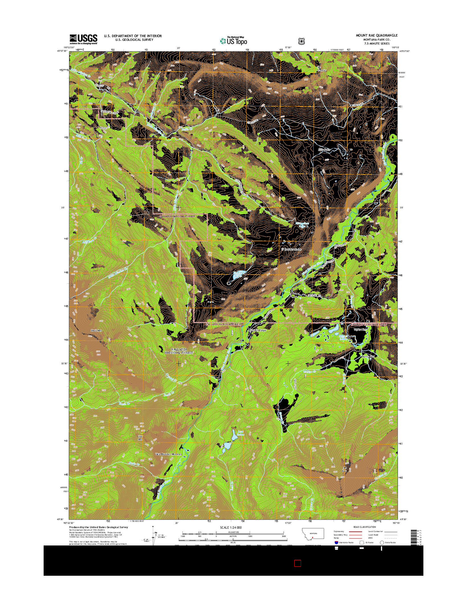 USGS US TOPO 7.5-MINUTE MAP FOR MOUNT RAE, MT 2014