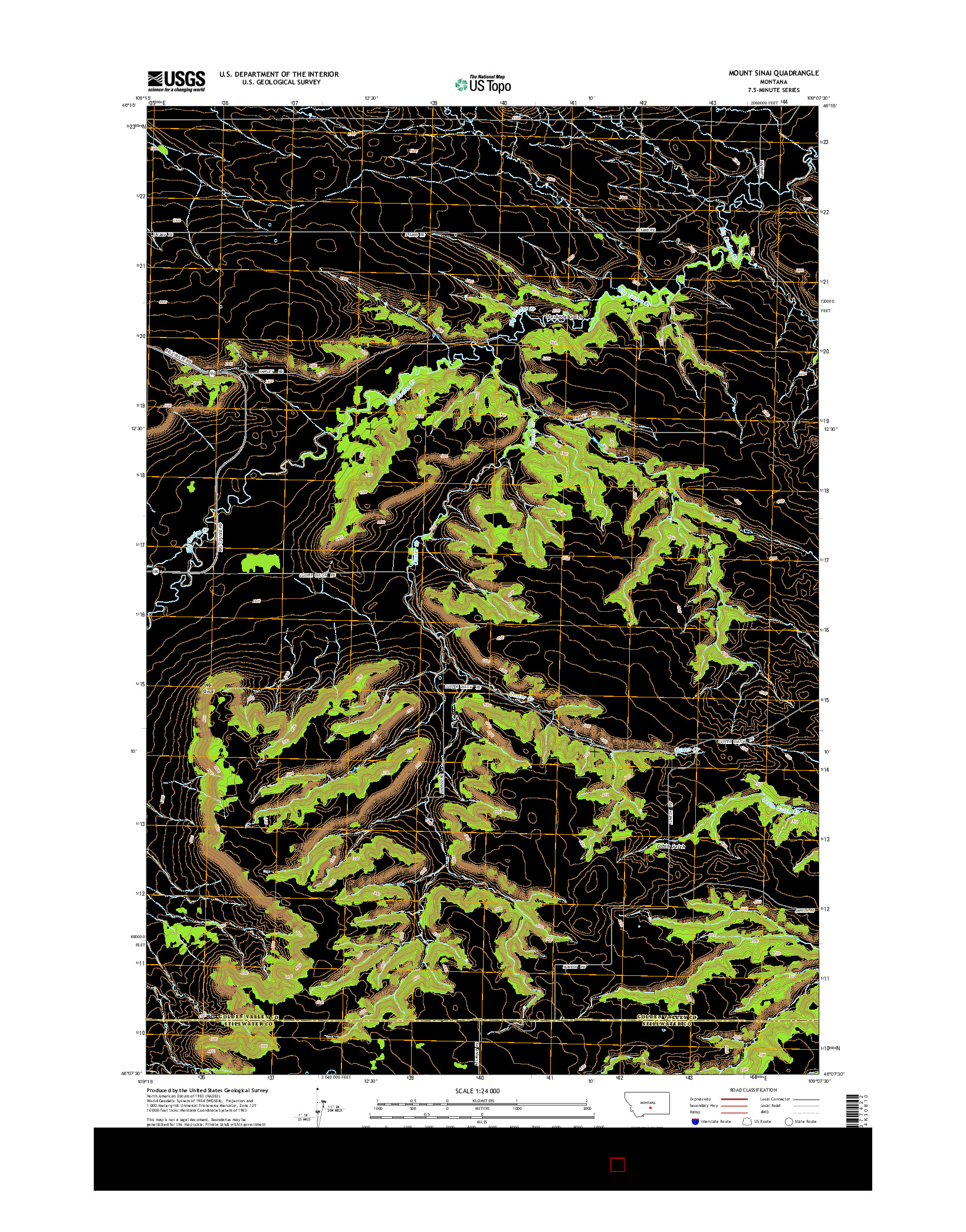 USGS US TOPO 7.5-MINUTE MAP FOR MOUNT SINAI, MT 2014