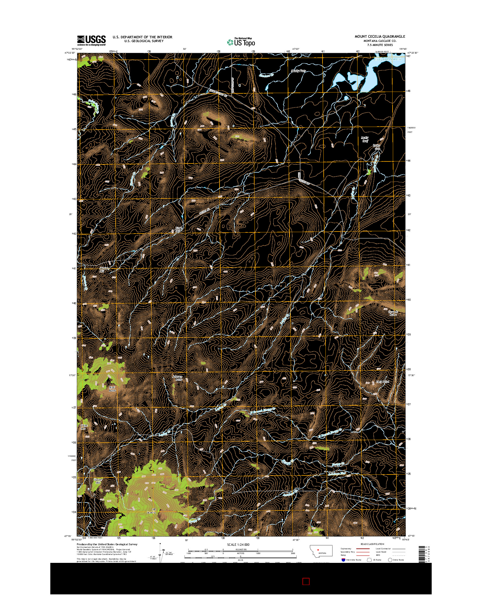 USGS US TOPO 7.5-MINUTE MAP FOR MOUNT CECELIA, MT 2014