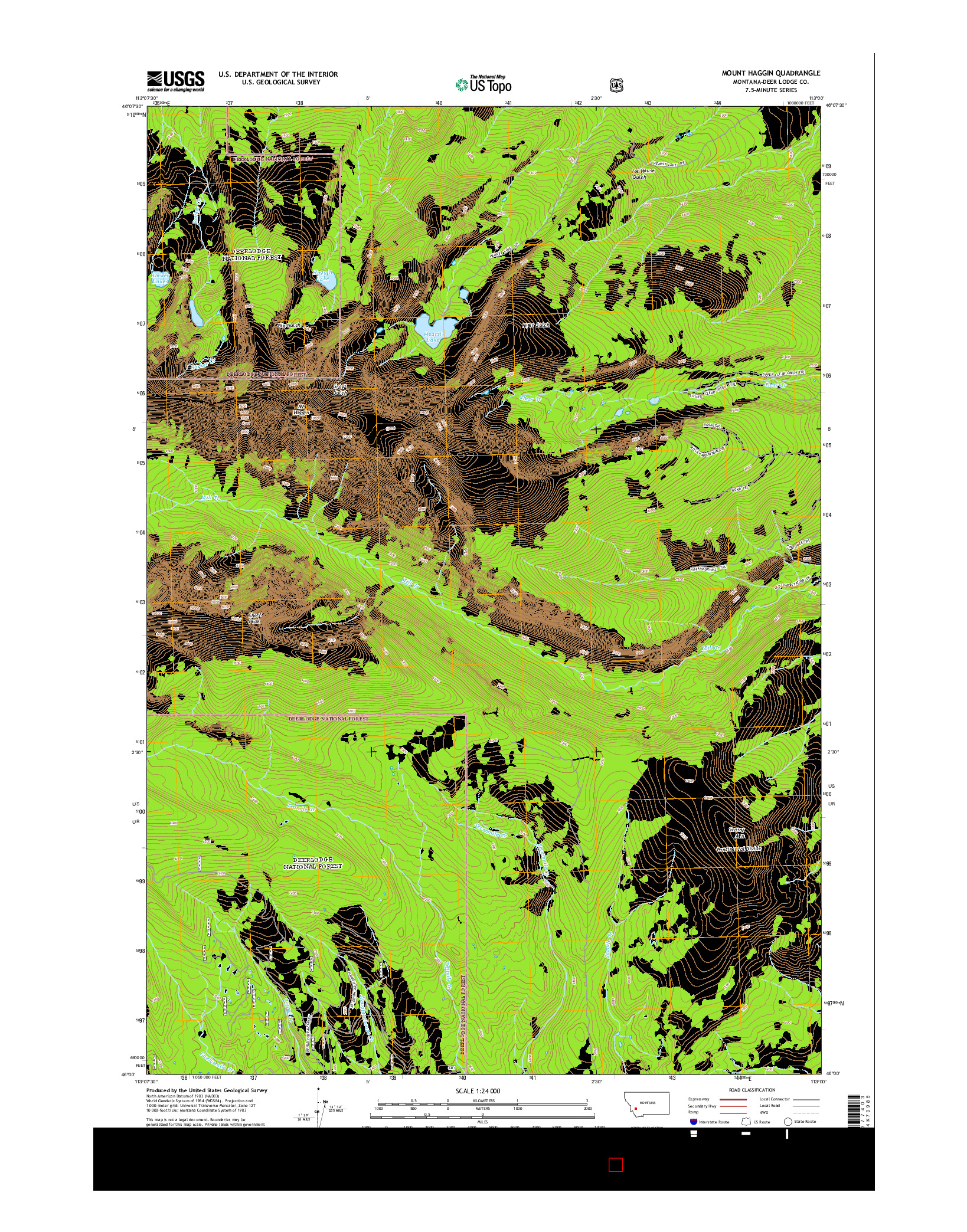 USGS US TOPO 7.5-MINUTE MAP FOR MOUNT HAGGIN, MT 2014