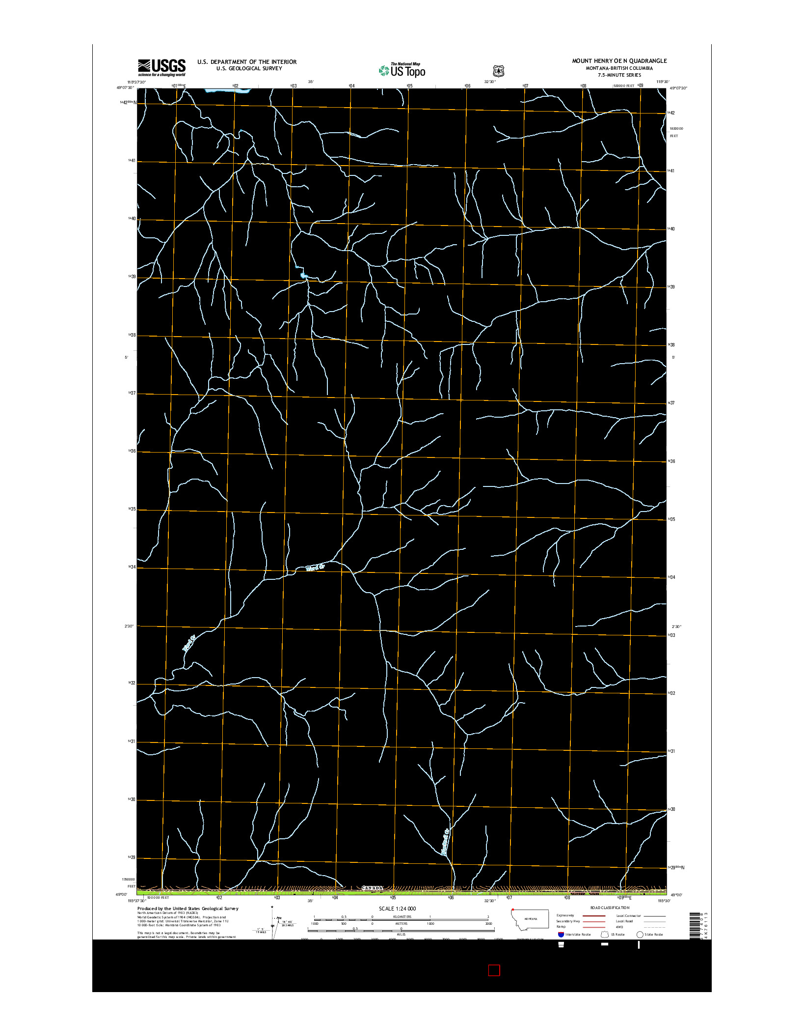 USGS US TOPO 7.5-MINUTE MAP FOR MOUNT HENRY OE N, MT-BC 2014