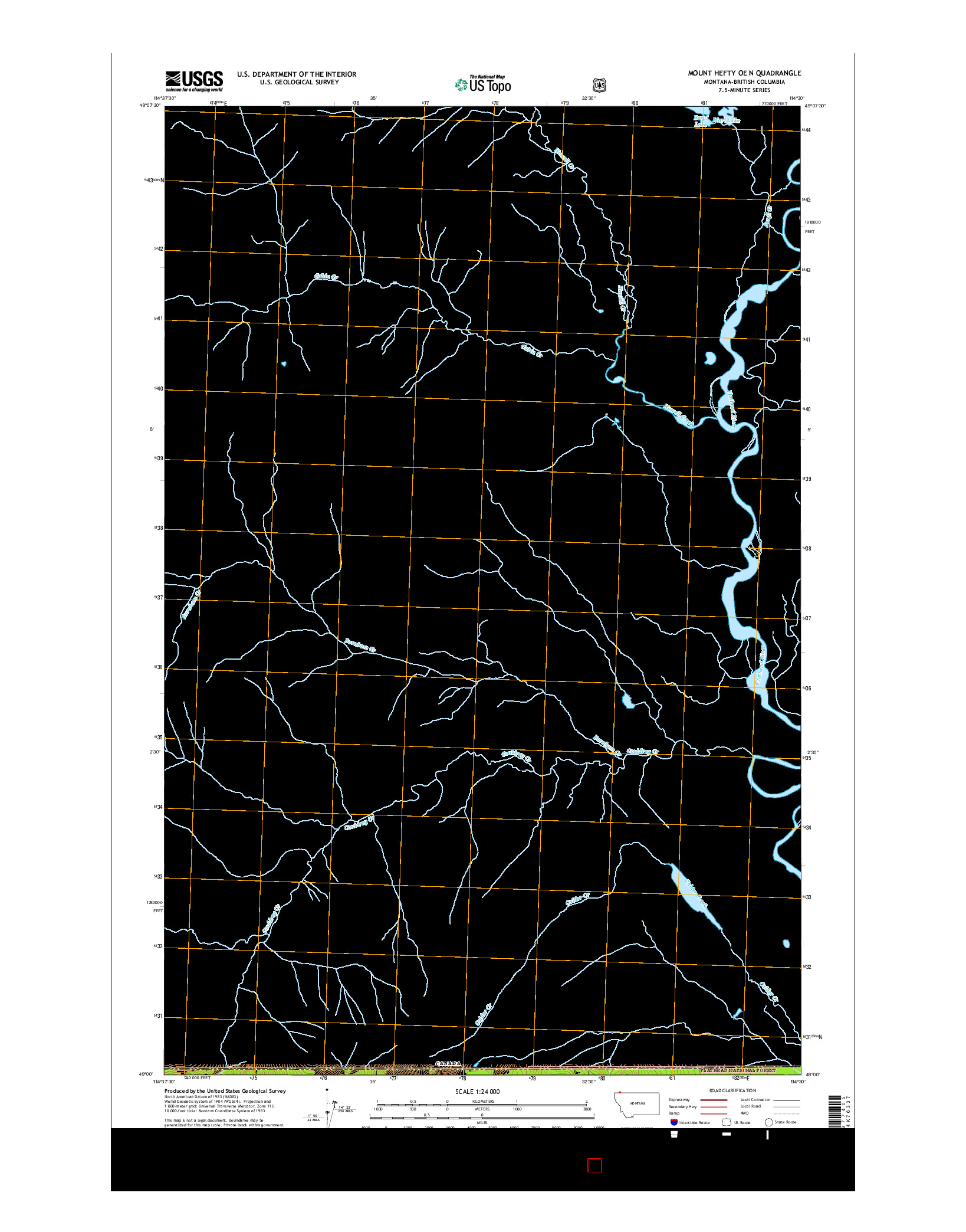 USGS US TOPO 7.5-MINUTE MAP FOR MOUNT HEFTY OE N, MT-BC 2014