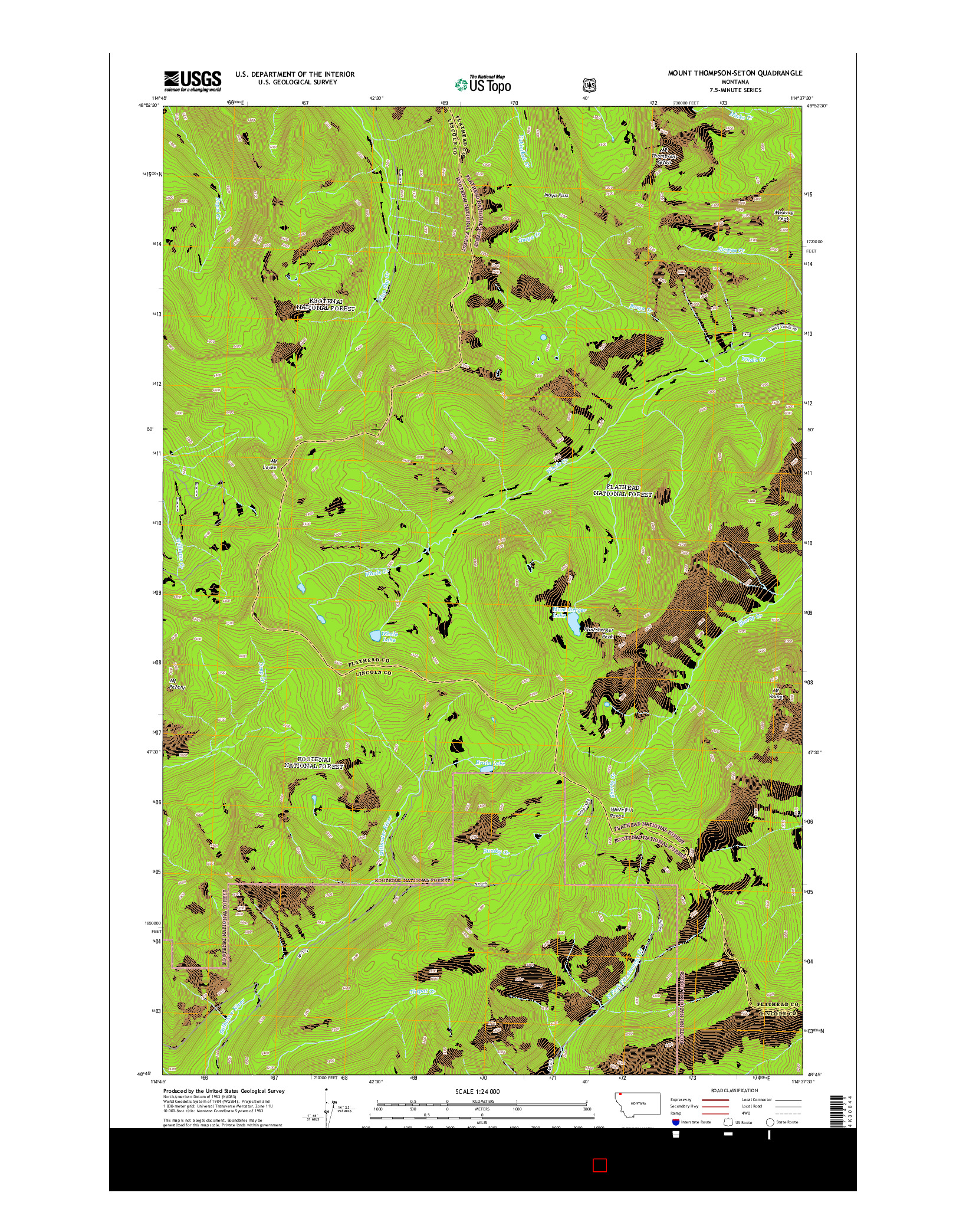 USGS US TOPO 7.5-MINUTE MAP FOR MOUNT THOMPSON-SETON, MT 2014