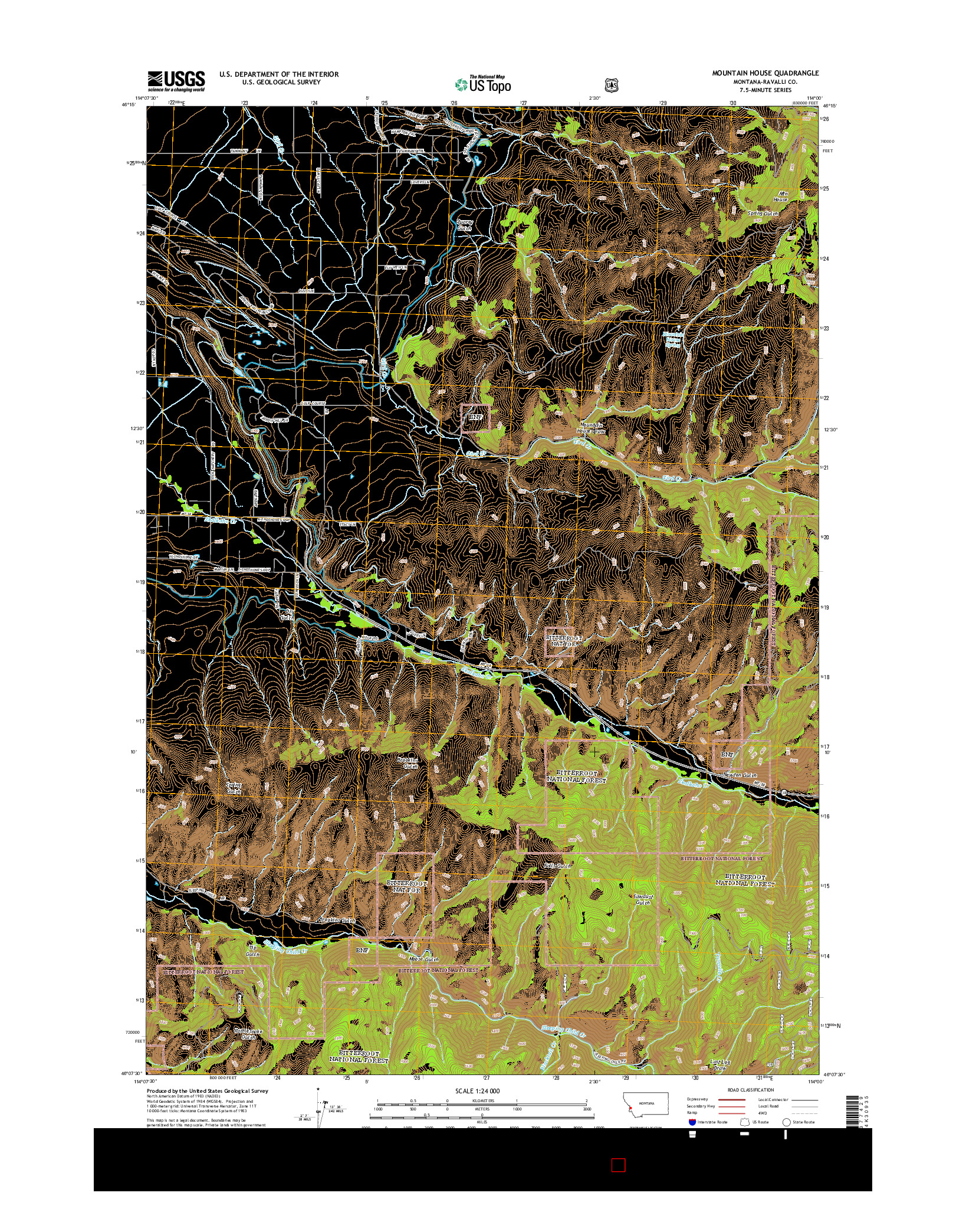 USGS US TOPO 7.5-MINUTE MAP FOR MOUNTAIN HOUSE, MT 2014