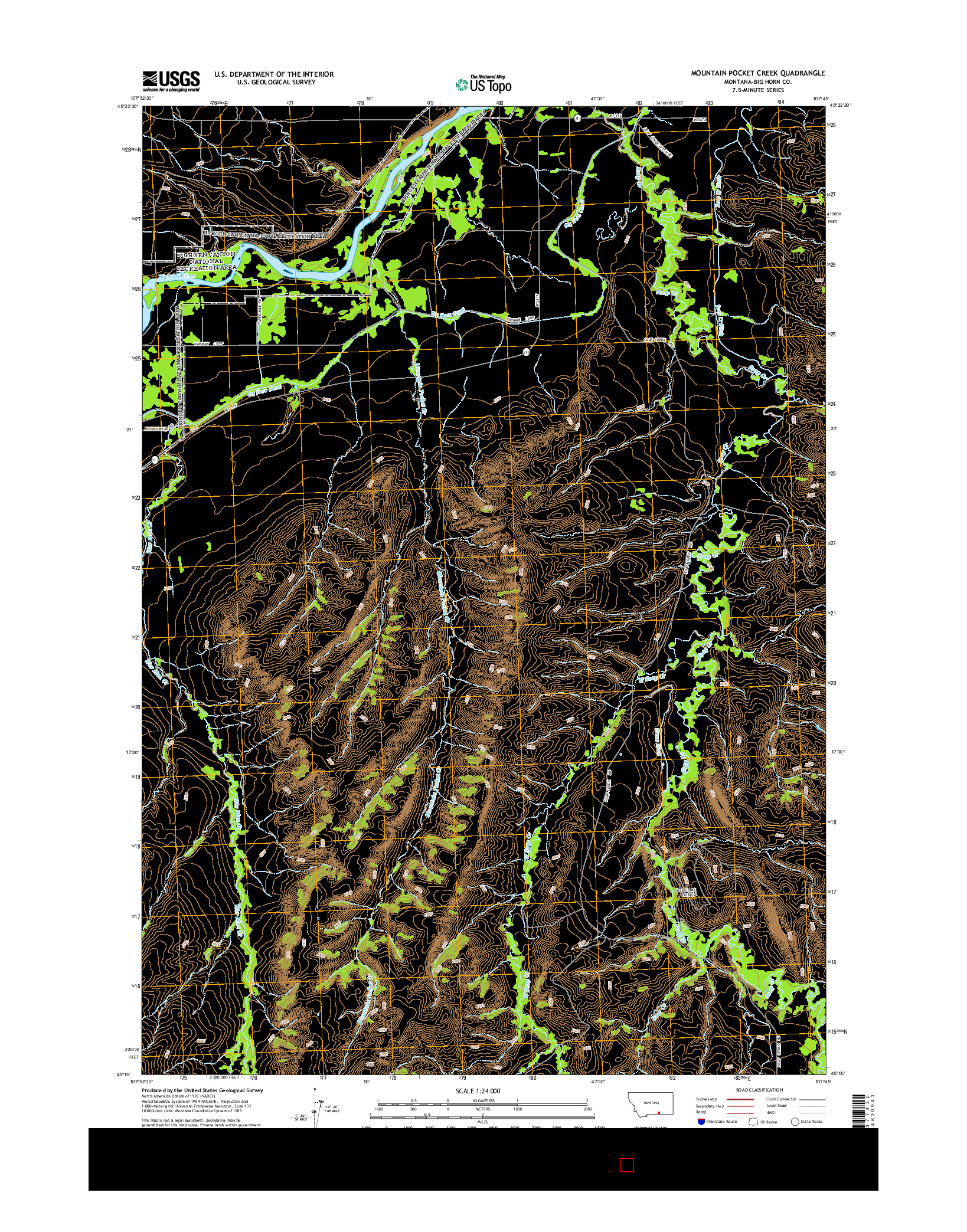 USGS US TOPO 7.5-MINUTE MAP FOR MOUNTAIN POCKET CREEK, MT 2014
