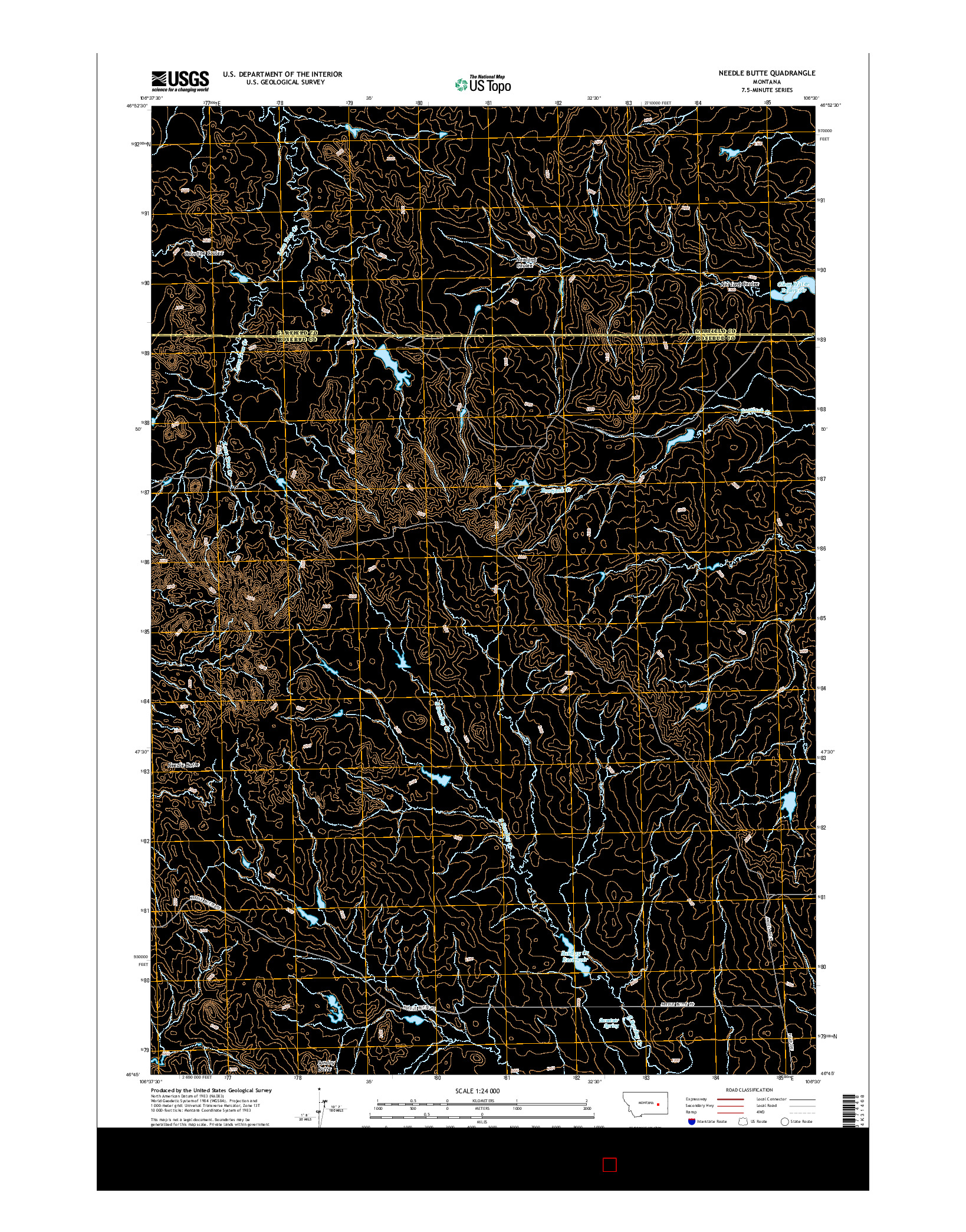 USGS US TOPO 7.5-MINUTE MAP FOR NEEDLE BUTTE, MT 2014