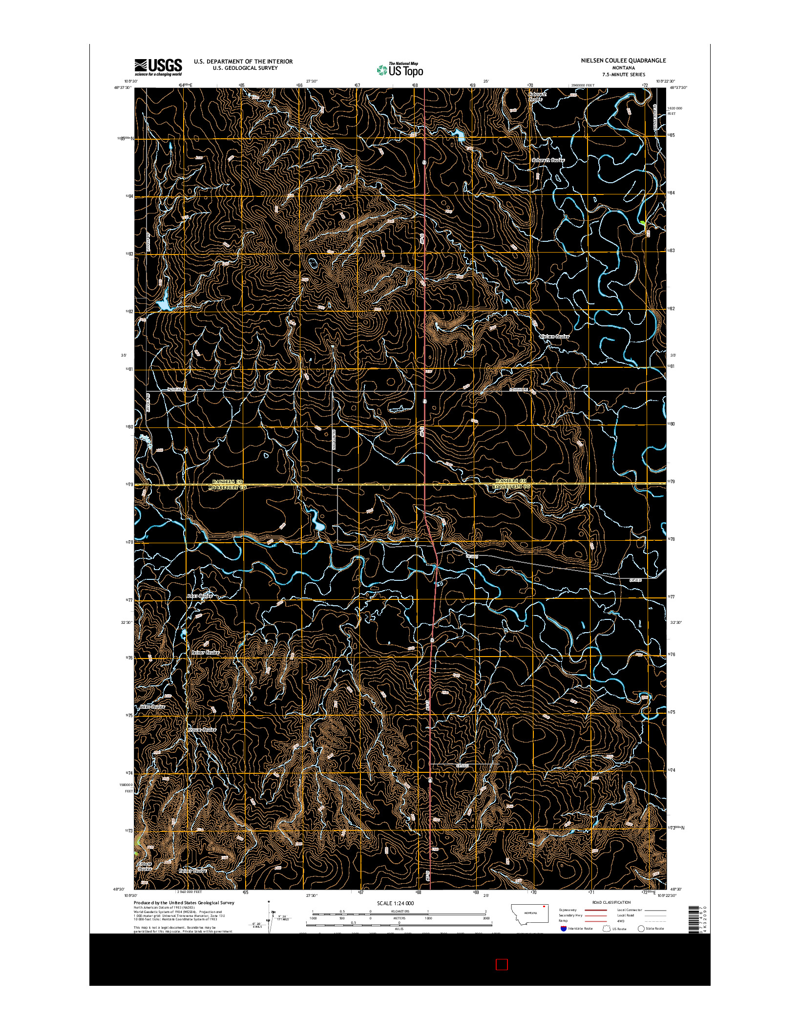 USGS US TOPO 7.5-MINUTE MAP FOR NIELSEN COULEE, MT 2014