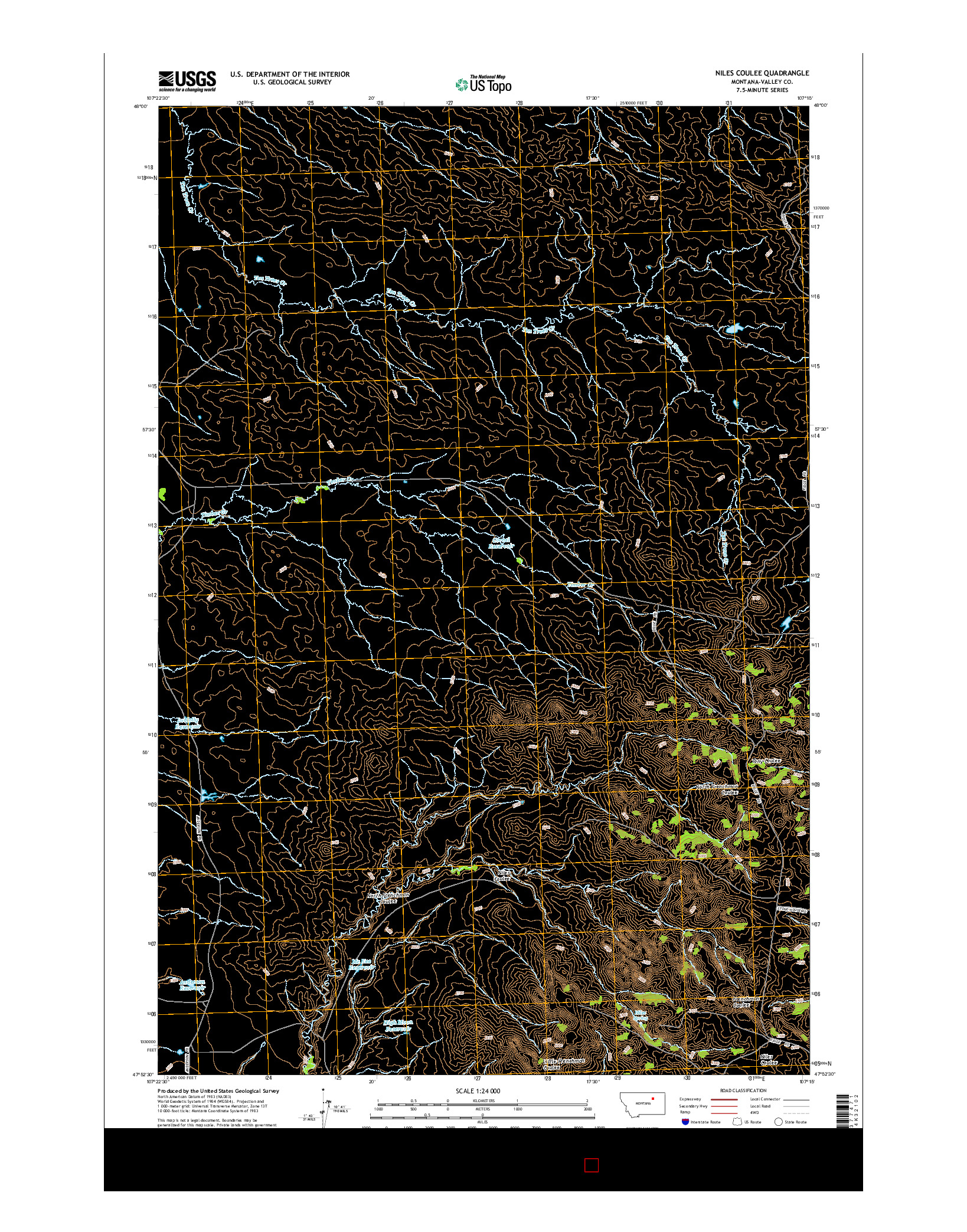 USGS US TOPO 7.5-MINUTE MAP FOR NILES COULEE, MT 2014