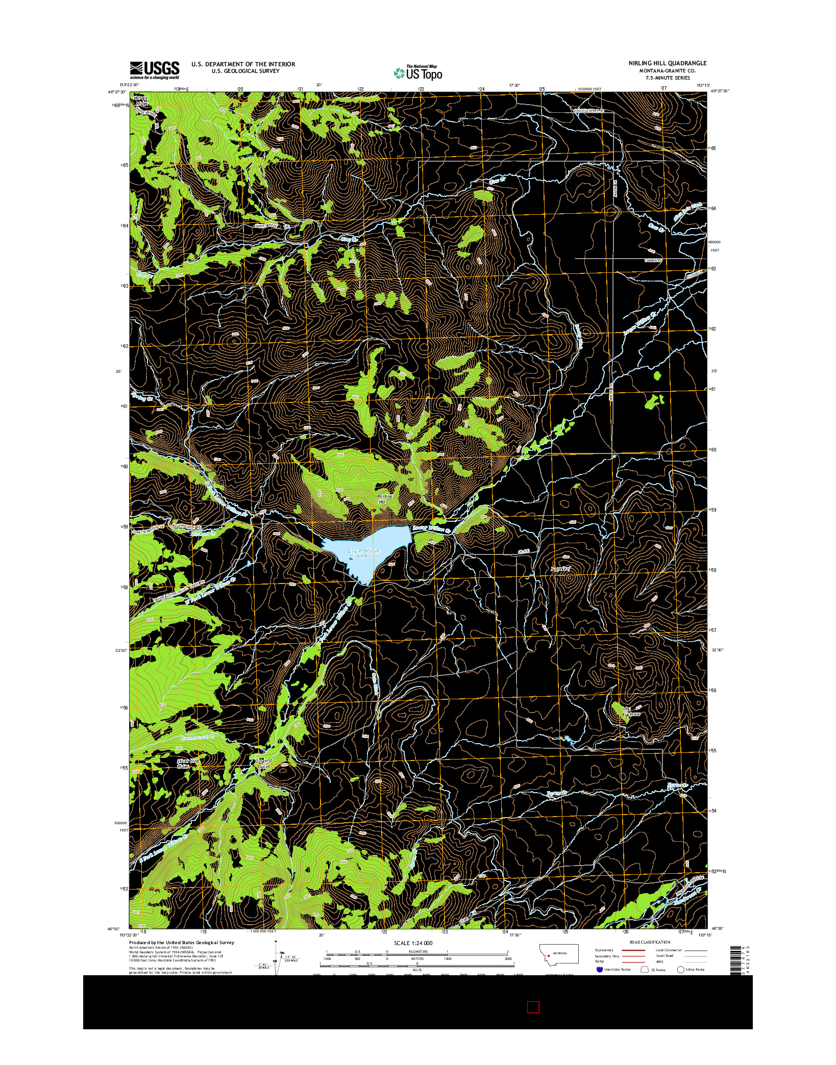 USGS US TOPO 7.5-MINUTE MAP FOR NIRLING HILL, MT 2014