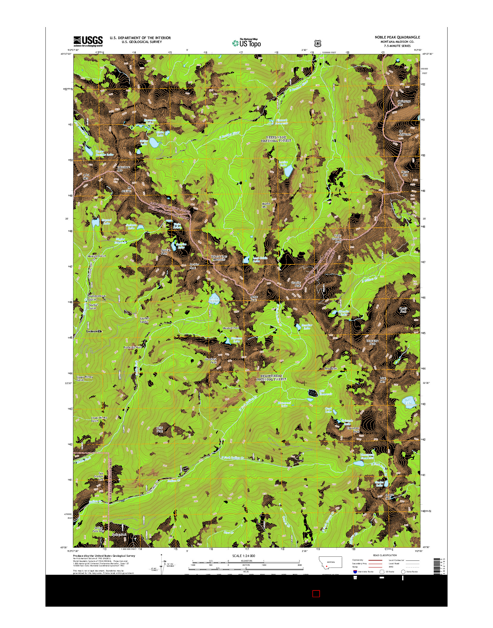USGS US TOPO 7.5-MINUTE MAP FOR NOBLE PEAK, MT 2014