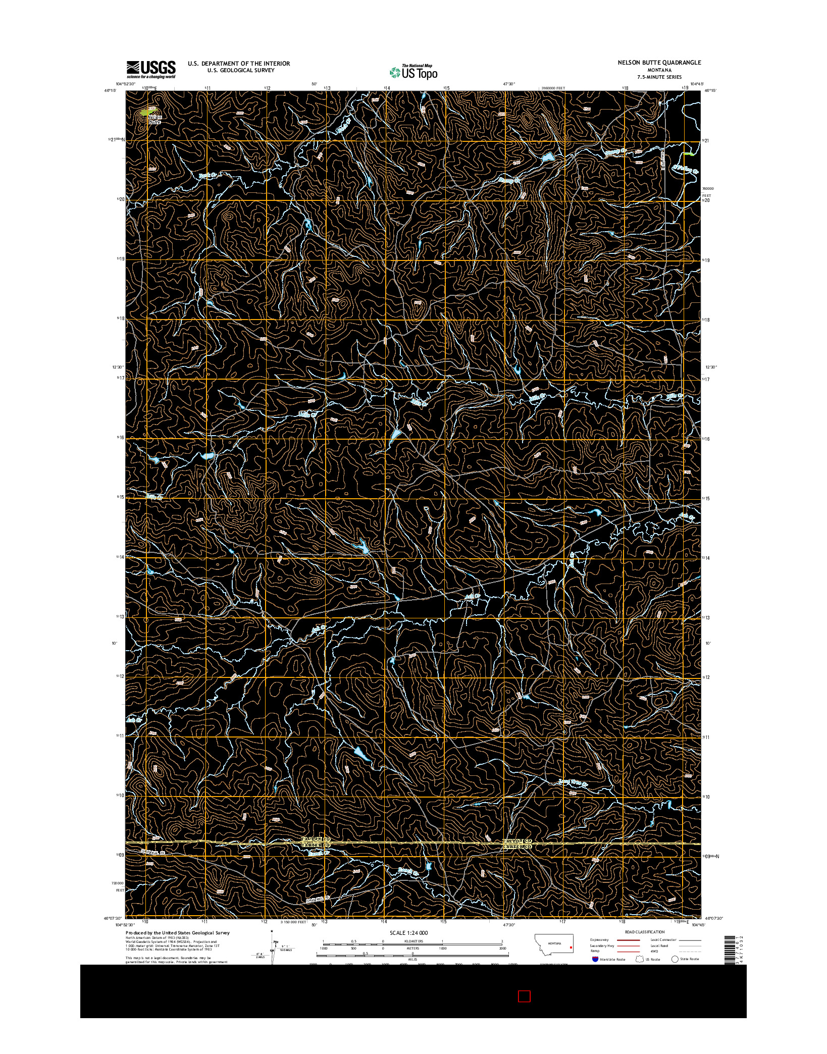 USGS US TOPO 7.5-MINUTE MAP FOR NELSON BUTTE, MT 2014