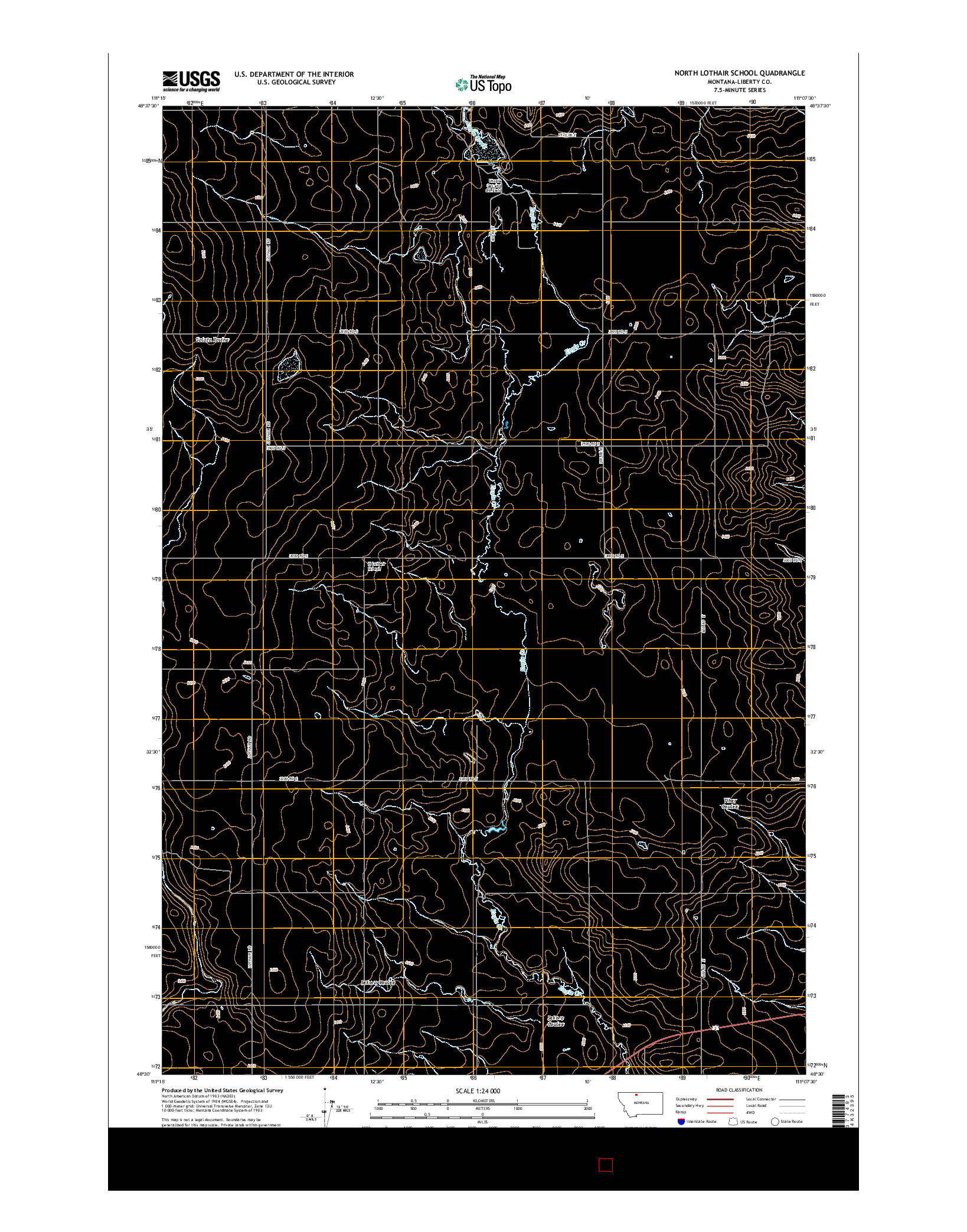 USGS US TOPO 7.5-MINUTE MAP FOR NORTH LOTHAIR SCHOOL, MT 2014