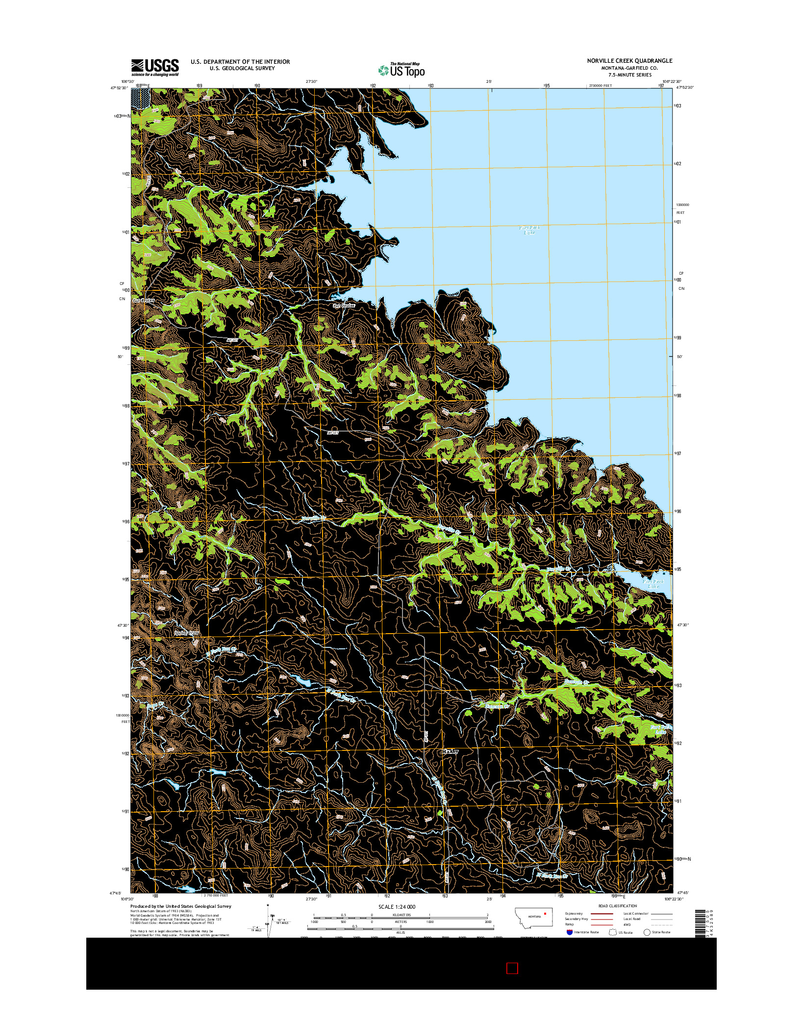 USGS US TOPO 7.5-MINUTE MAP FOR NORVILLE CREEK, MT 2014