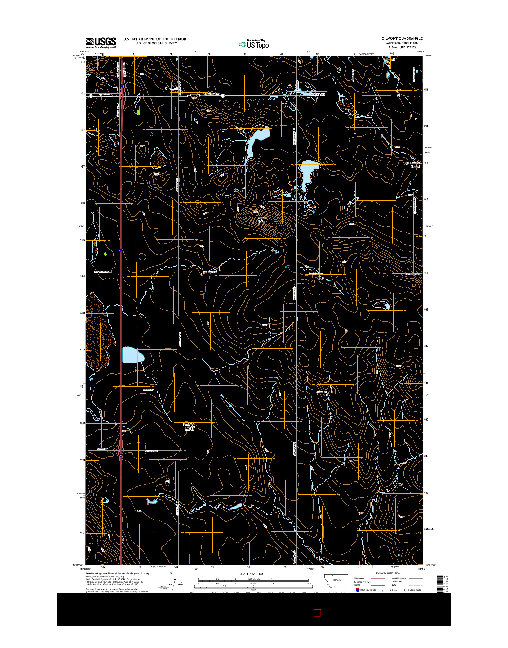 USGS US TOPO 7.5-MINUTE MAP FOR OILMONT, MT 2014