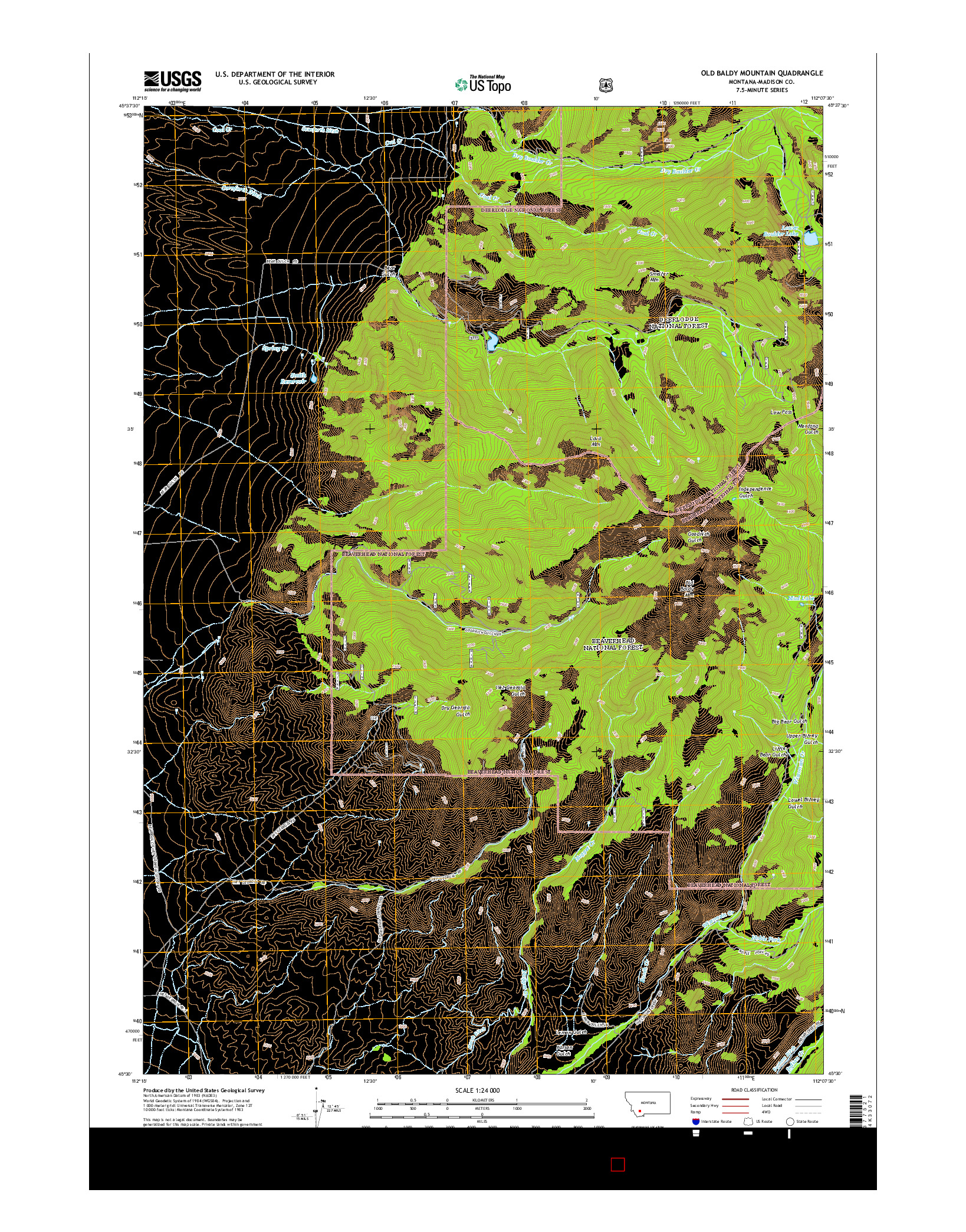 USGS US TOPO 7.5-MINUTE MAP FOR OLD BALDY MOUNTAIN, MT 2014