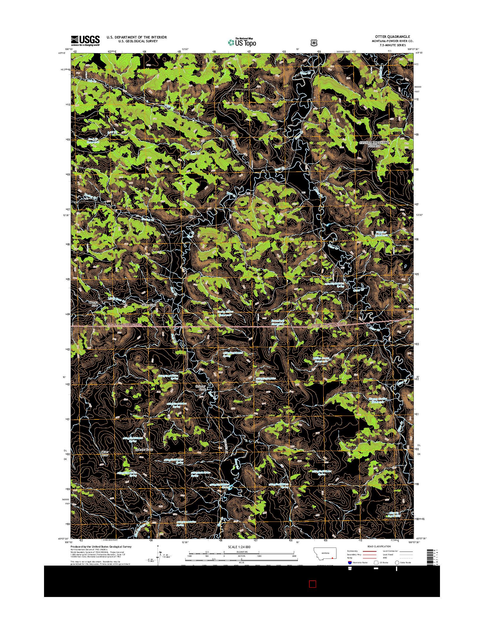 USGS US TOPO 7.5-MINUTE MAP FOR OTTER, MT 2014