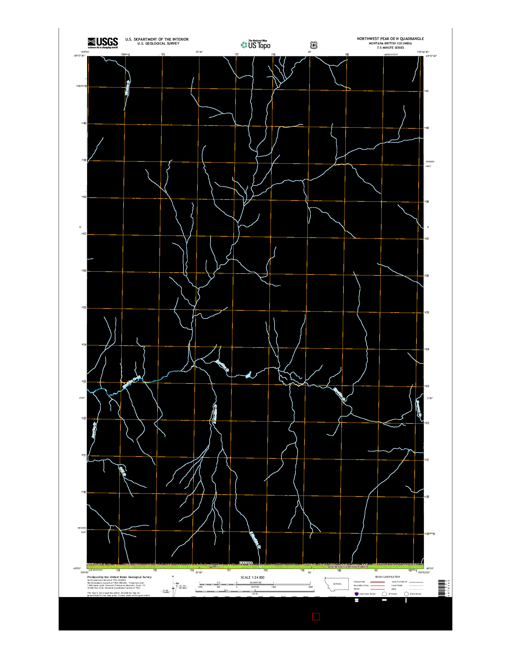 USGS US TOPO 7.5-MINUTE MAP FOR NORTHWEST PEAK OE N, MT-BC 2014