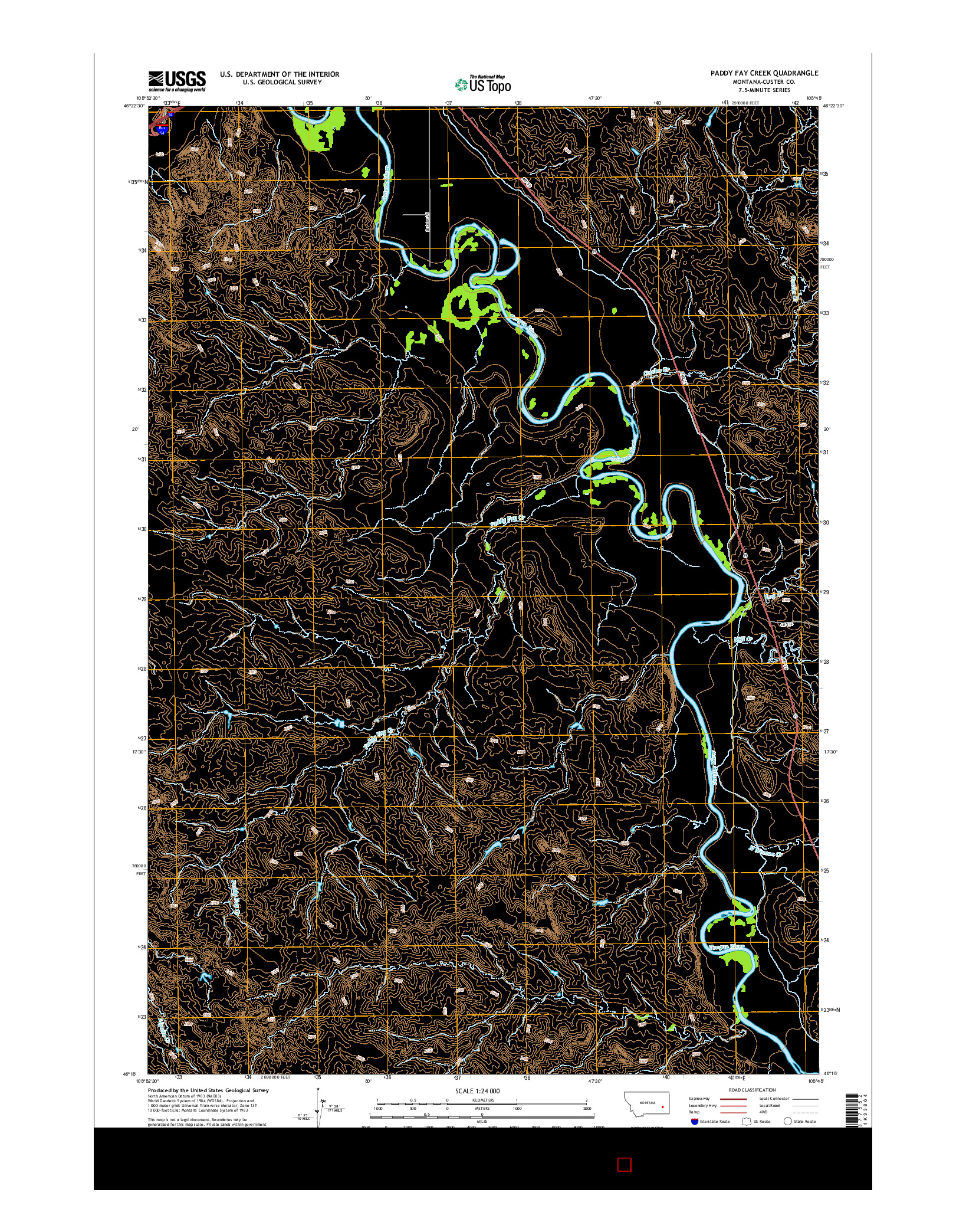 USGS US TOPO 7.5-MINUTE MAP FOR PADDY FAY CREEK, MT 2014
