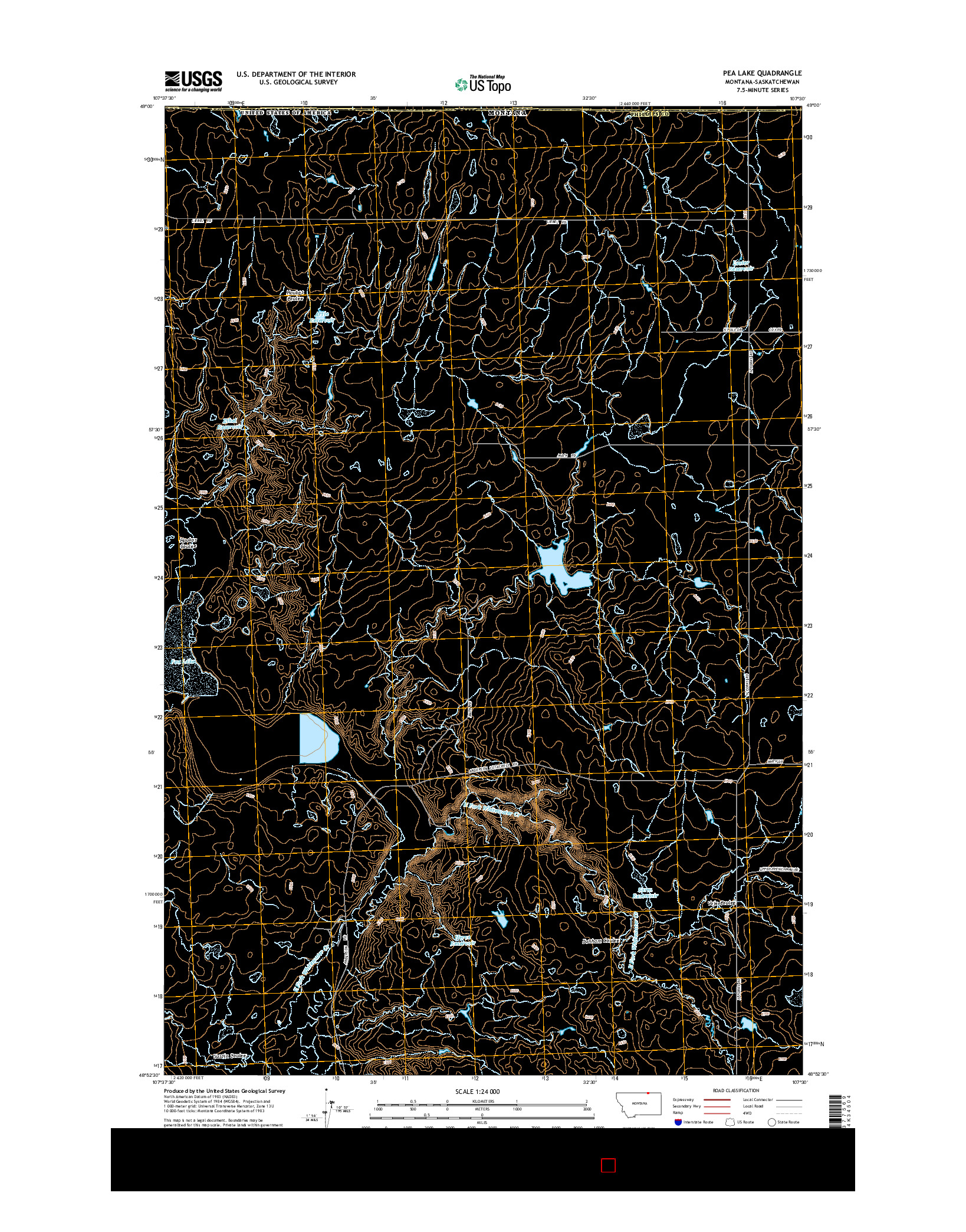 USGS US TOPO 7.5-MINUTE MAP FOR PEA LAKE, MT-SK 2014