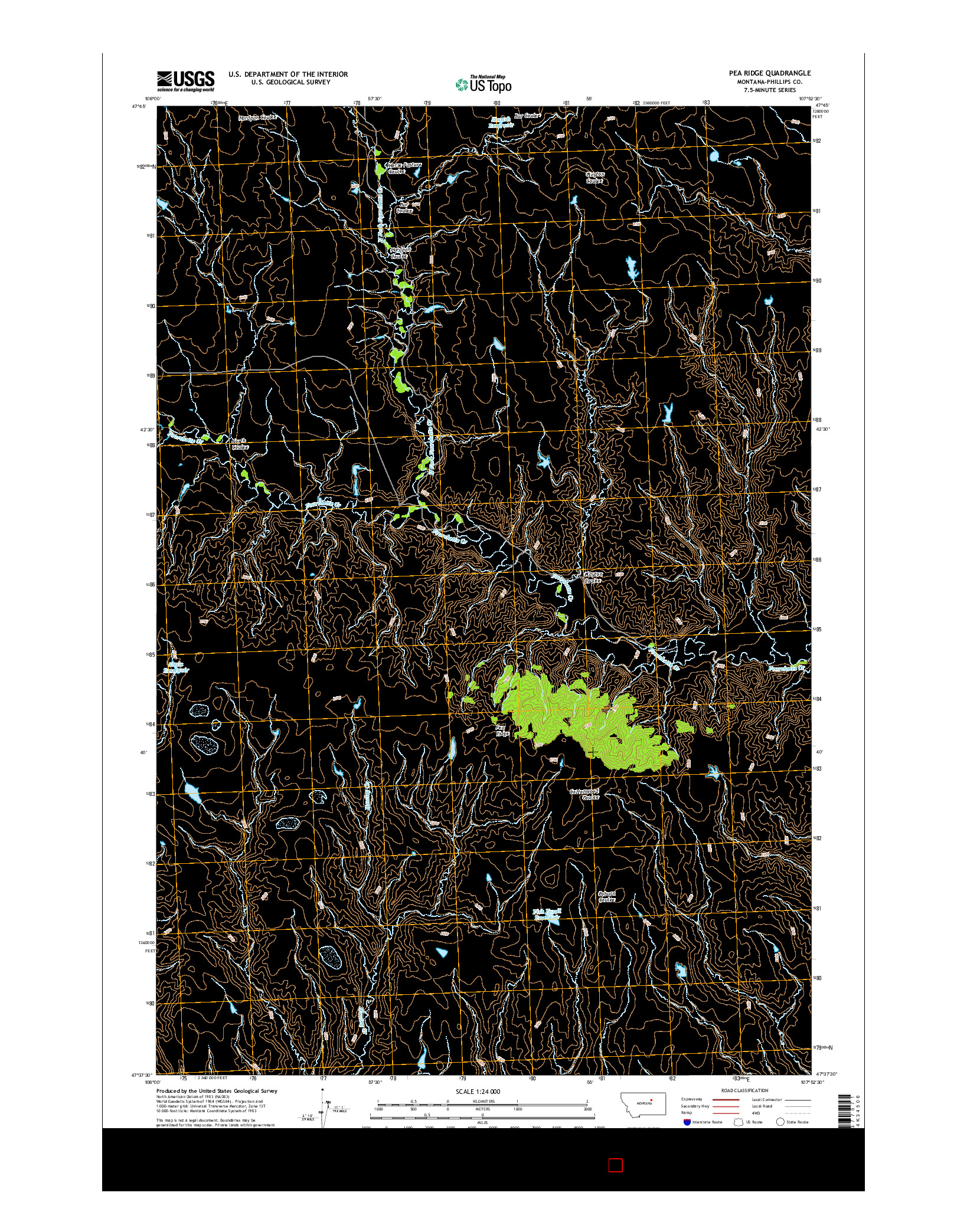 USGS US TOPO 7.5-MINUTE MAP FOR PEA RIDGE, MT 2014