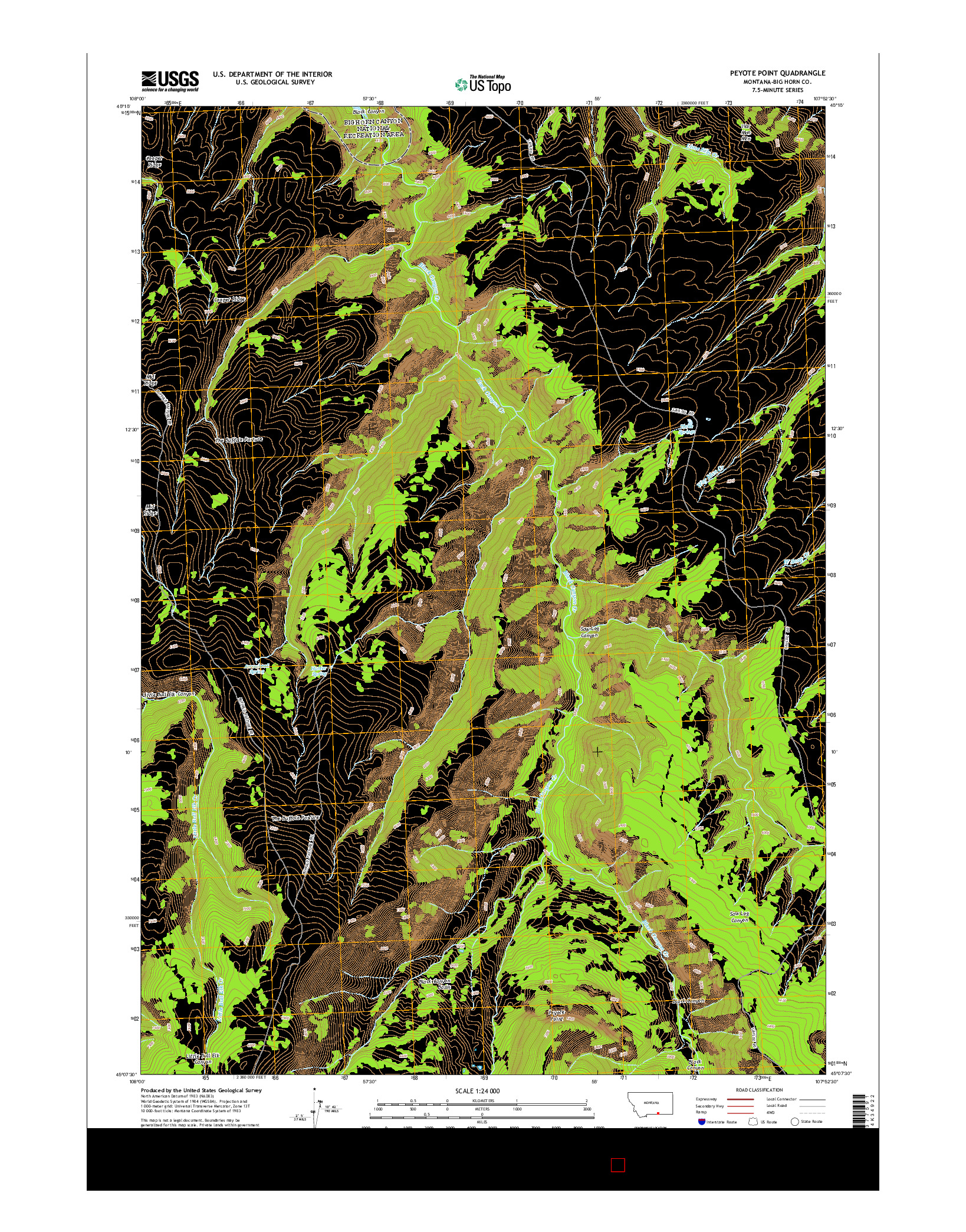 USGS US TOPO 7.5-MINUTE MAP FOR PEYOTE POINT, MT 2014