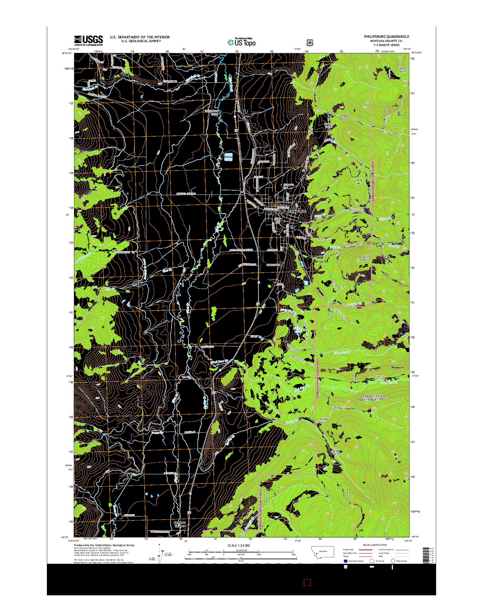 USGS US TOPO 7.5-MINUTE MAP FOR PHILIPSBURG, MT 2014