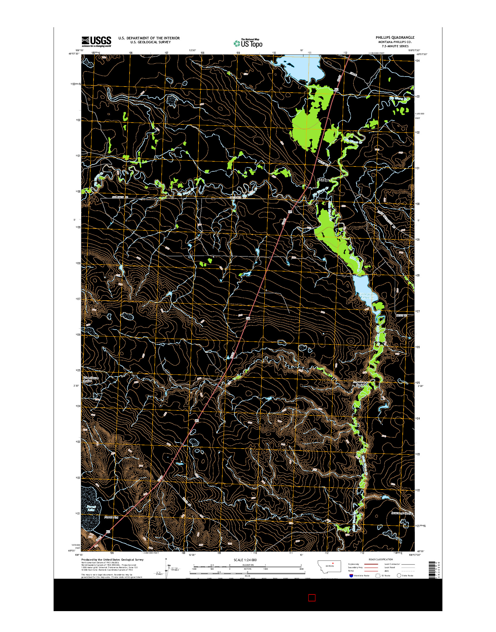 USGS US TOPO 7.5-MINUTE MAP FOR PHILLIPS, MT 2014