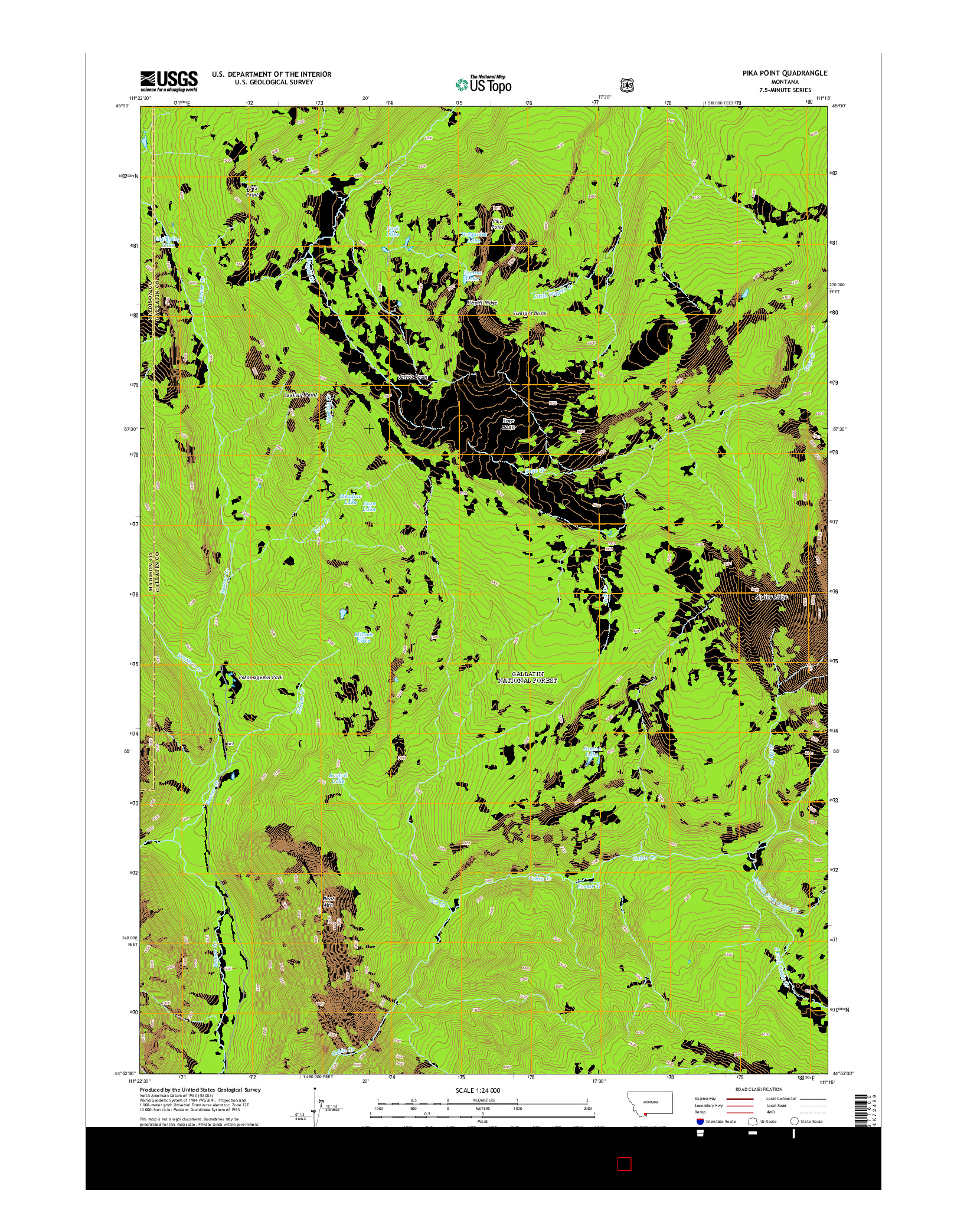 USGS US TOPO 7.5-MINUTE MAP FOR PIKA POINT, MT 2014